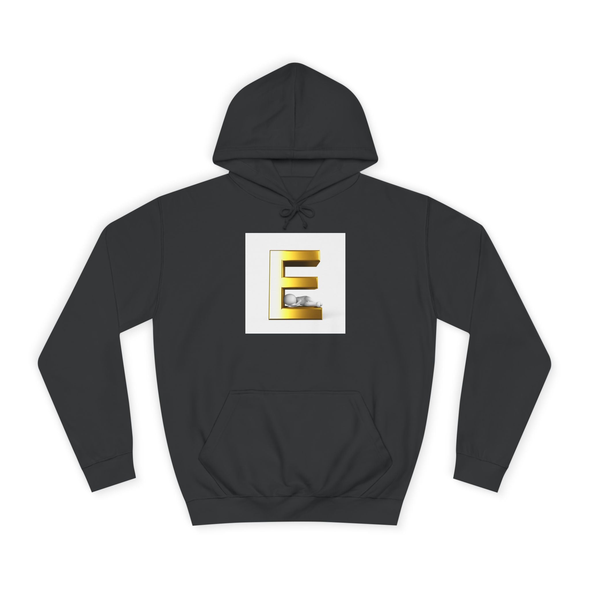 Sweat à capuche lettre E 3D dorée | Sweat-shirt initial monogramme