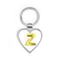 Gold Z Monogram Heart Keychain | Initial Keyring, Personalized Letter Z