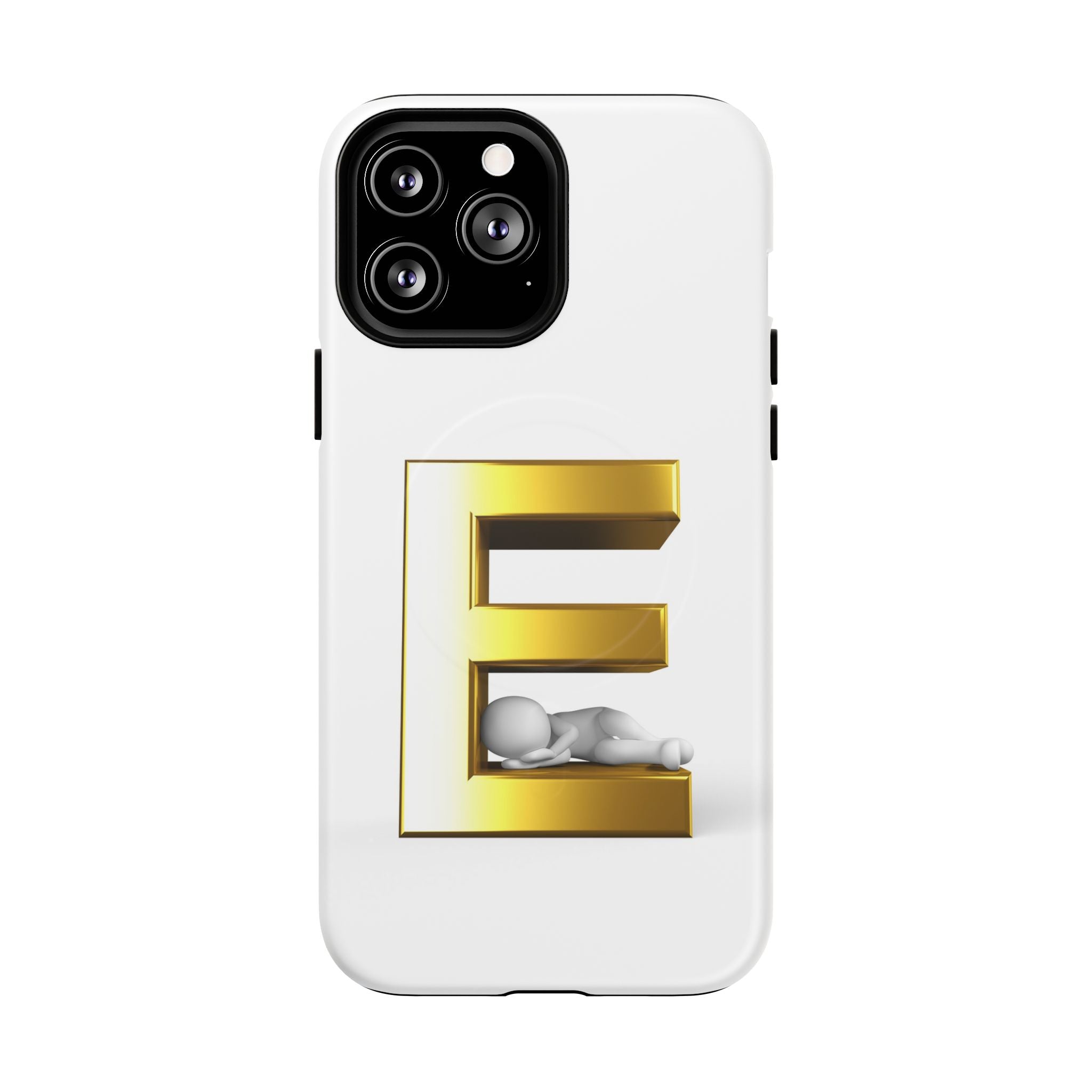 Coque de téléphone Monogramme Lettre E Dorée | Coque Magnétique Renforcée