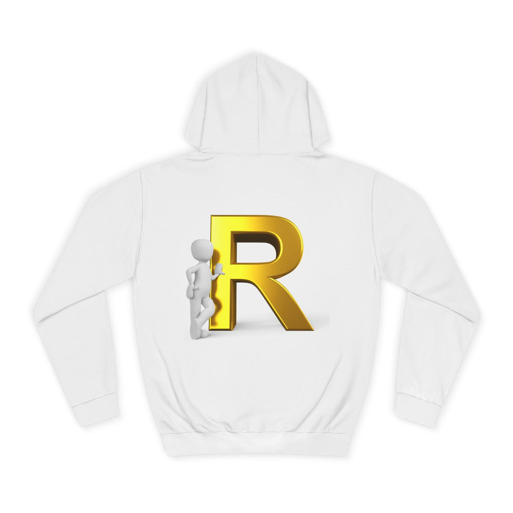 Gold Letter R Hoodie | 3D Character Leaning on R