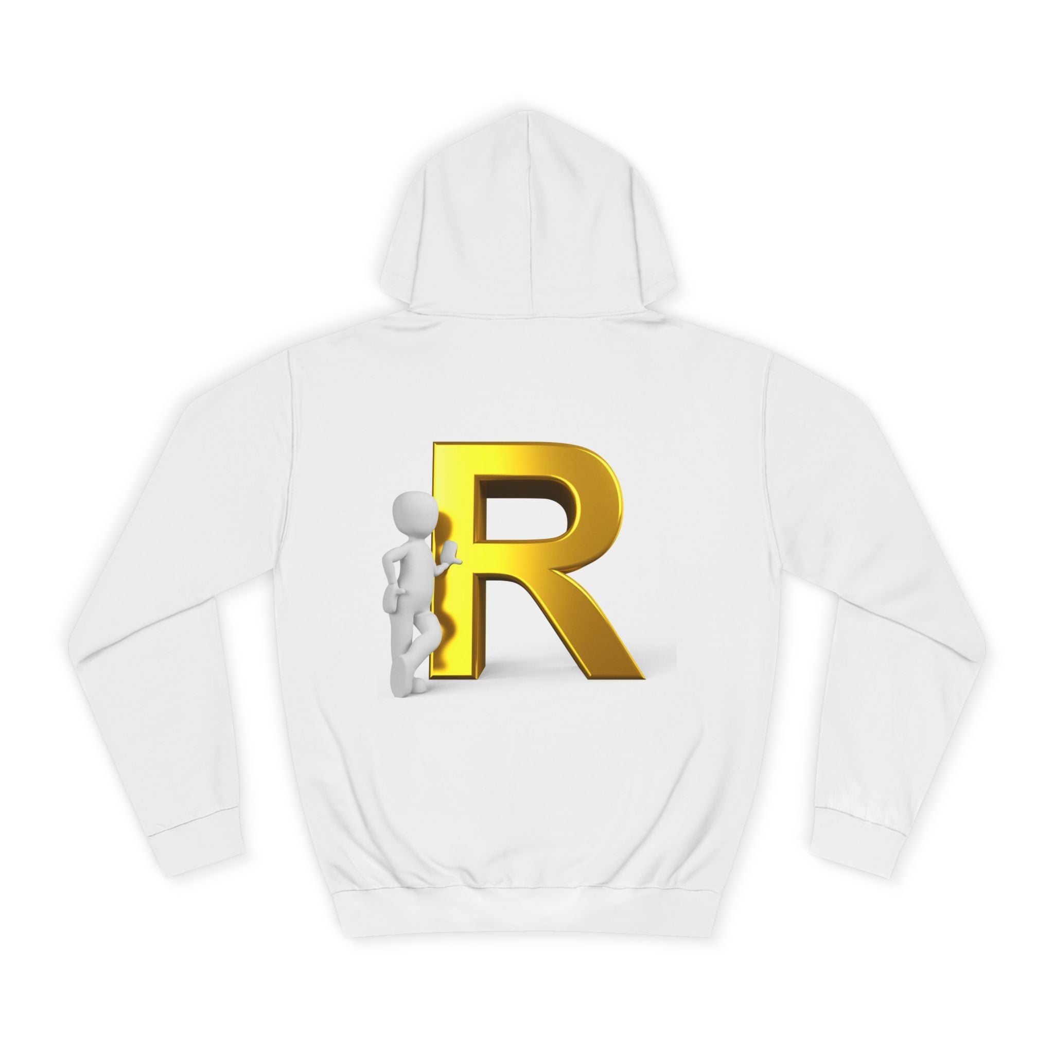 Gold Letter R Hoodie | 3D Character Leaning on R