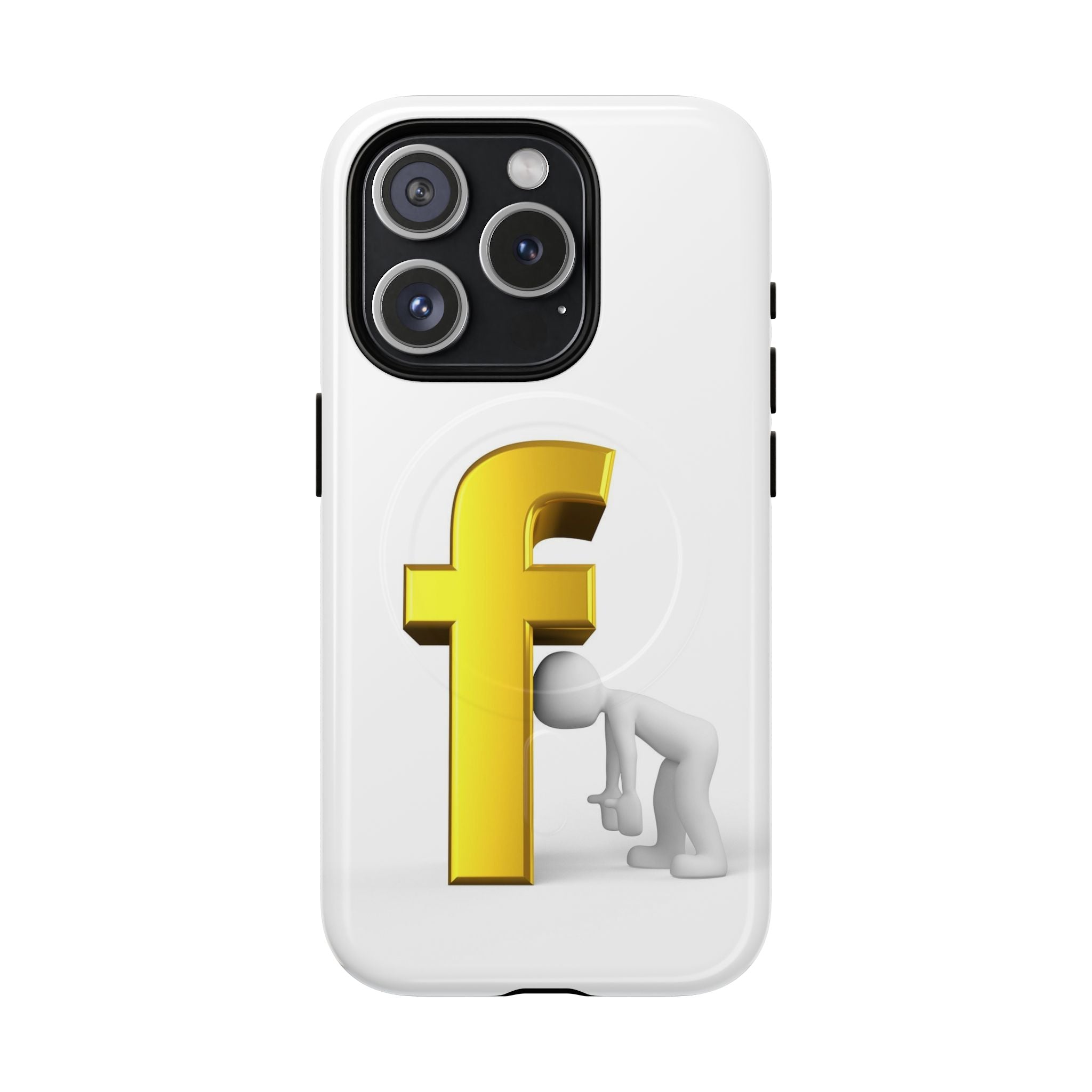 3D Gold Letter F Phone Case | Tough Magnetic Case