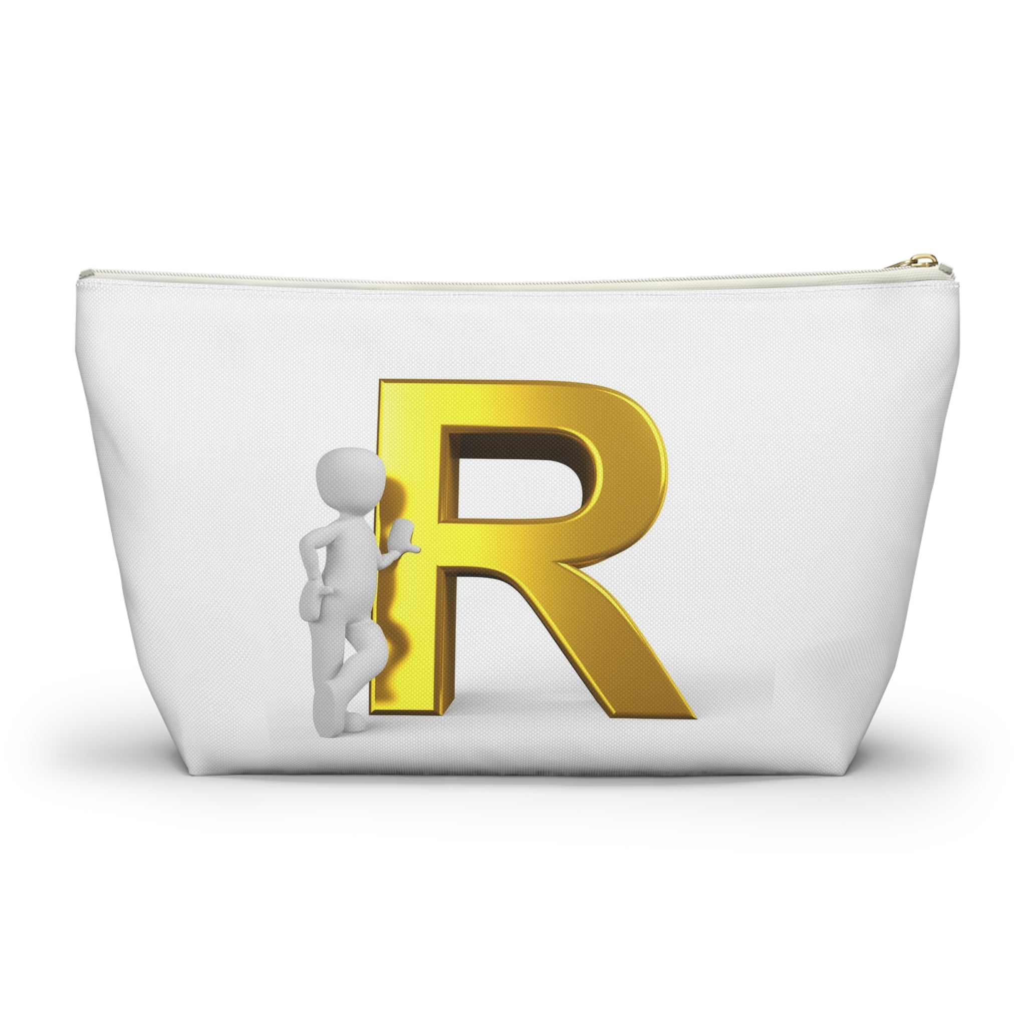 Gold Letter R Initial Accessory Pouch