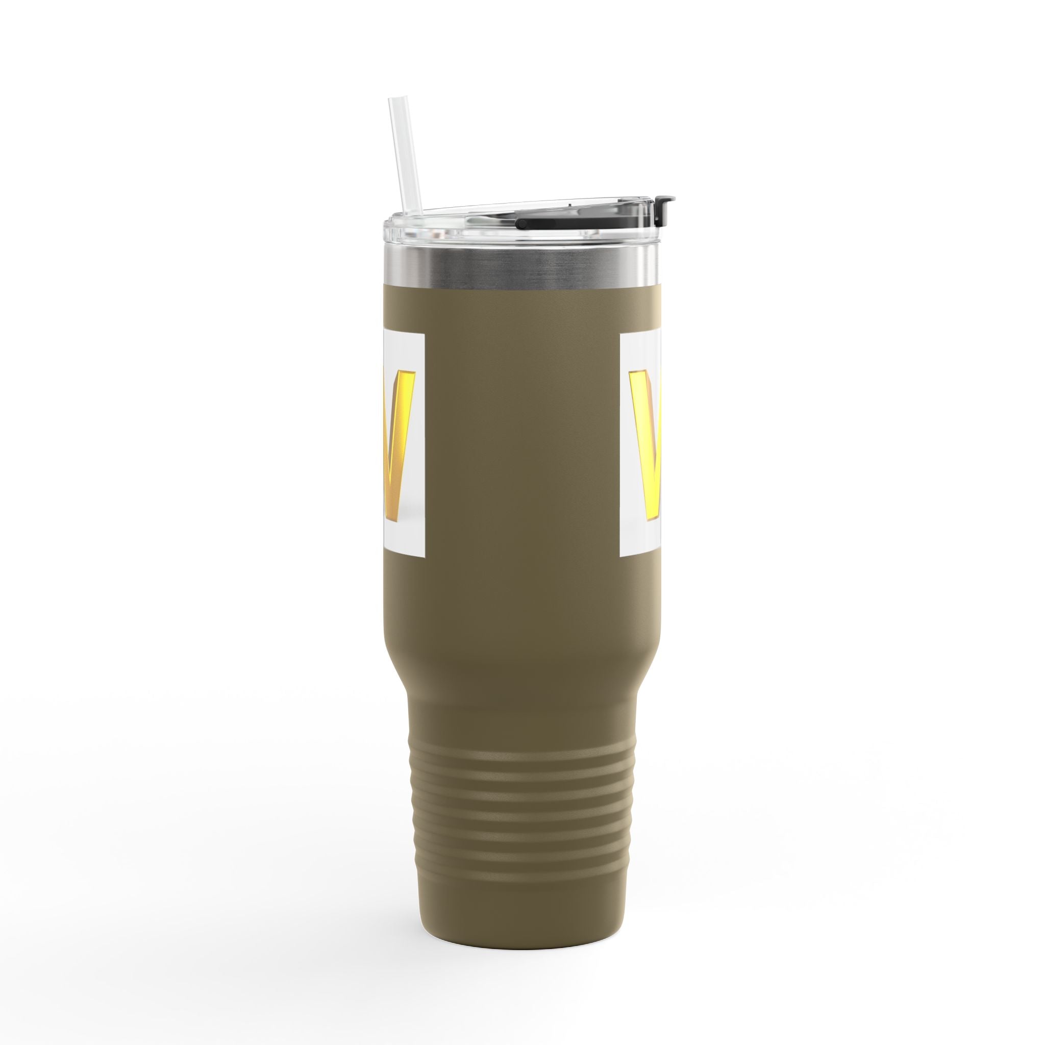 Gourde de voyage isolée en 3D Lettre W Or 40oz | Gobelet initial monogrammé