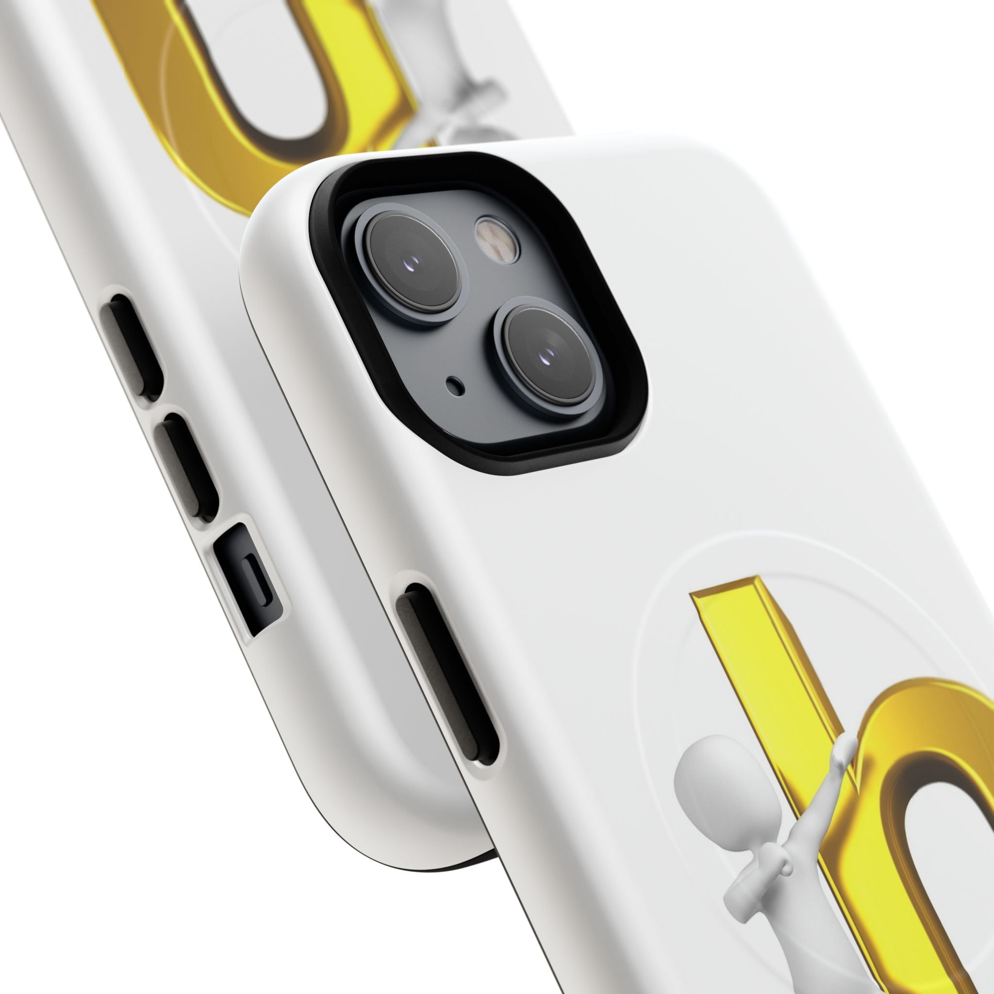3D Person Pushing Gold Letter h Phone Case | Tough Magnetic Case