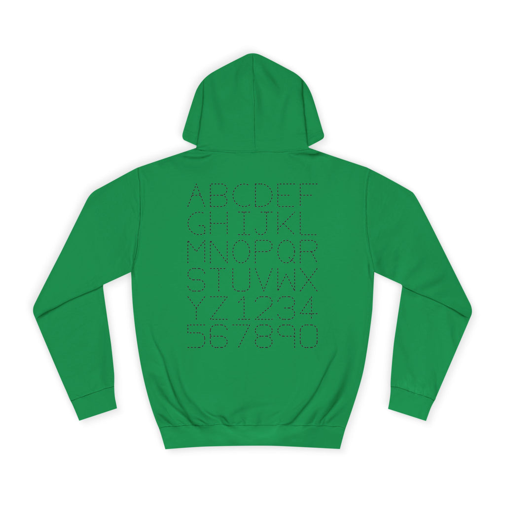 College Dotted Alphabet Hoodie | Campus Sweatshirt, Collegiate Style