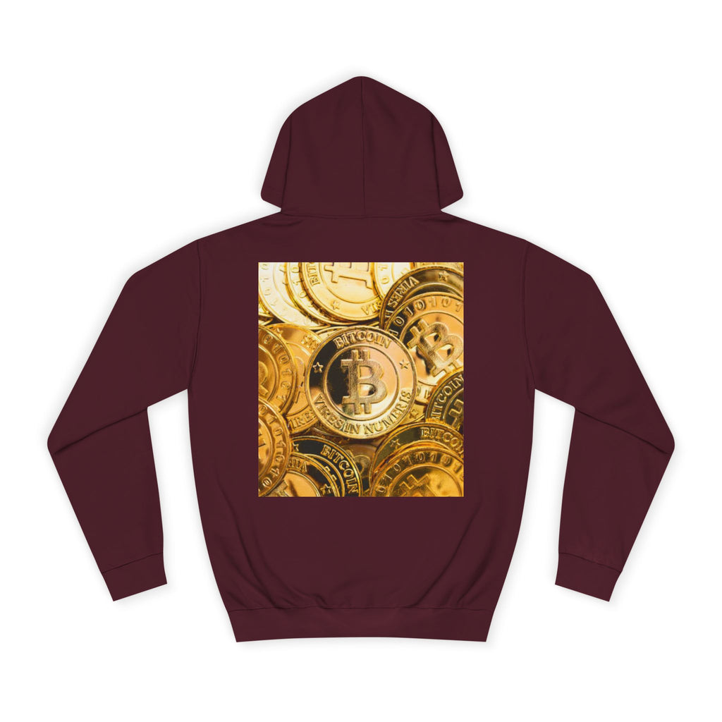 Golden Bitcoin Coins Hoodie | Crypto Cryptocurrency Crypto Art, Digital Currency Apparel