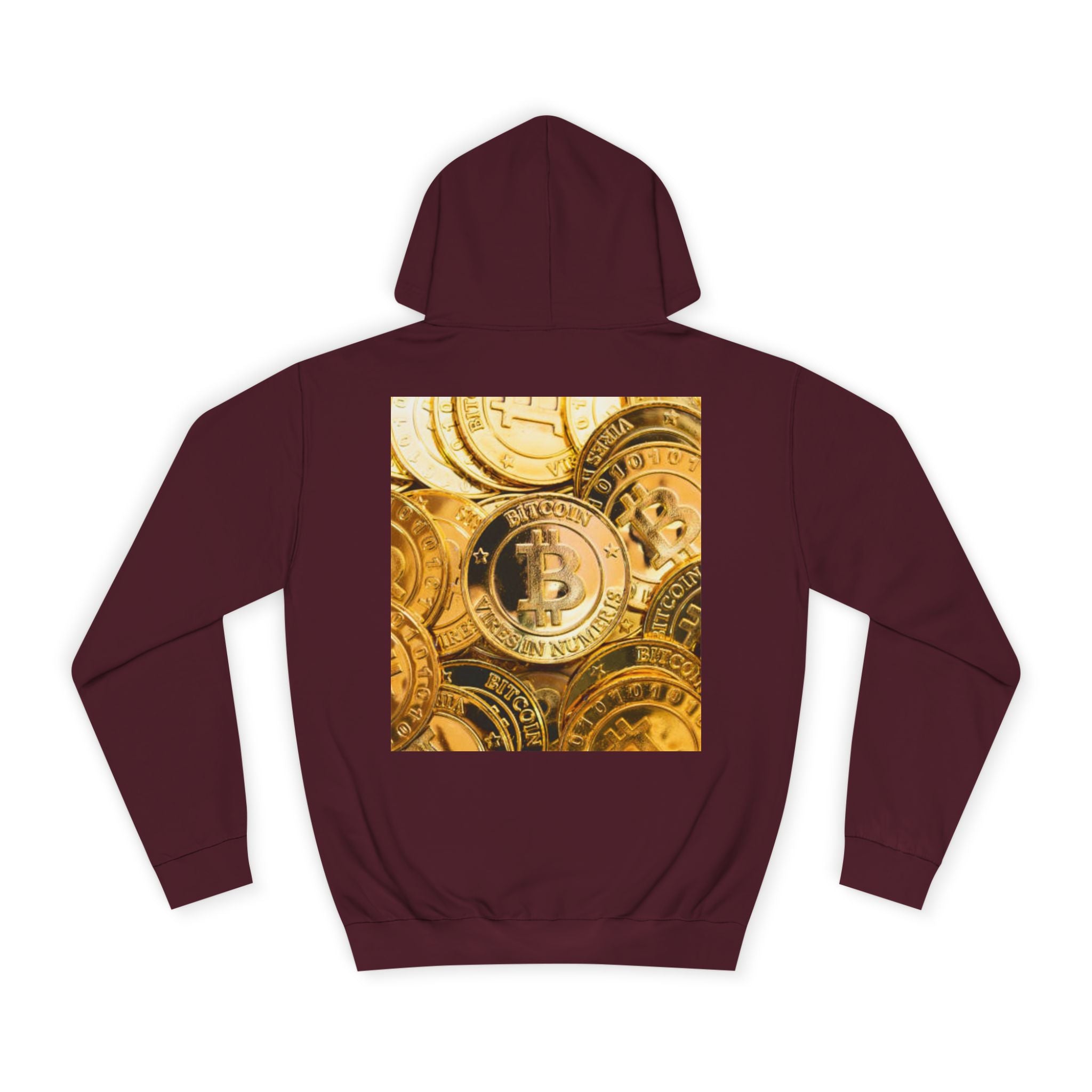 Golden Bitcoin Coins Hoodie | Crypto Cryptocurrency Crypto Art, Digital Currency Apparel