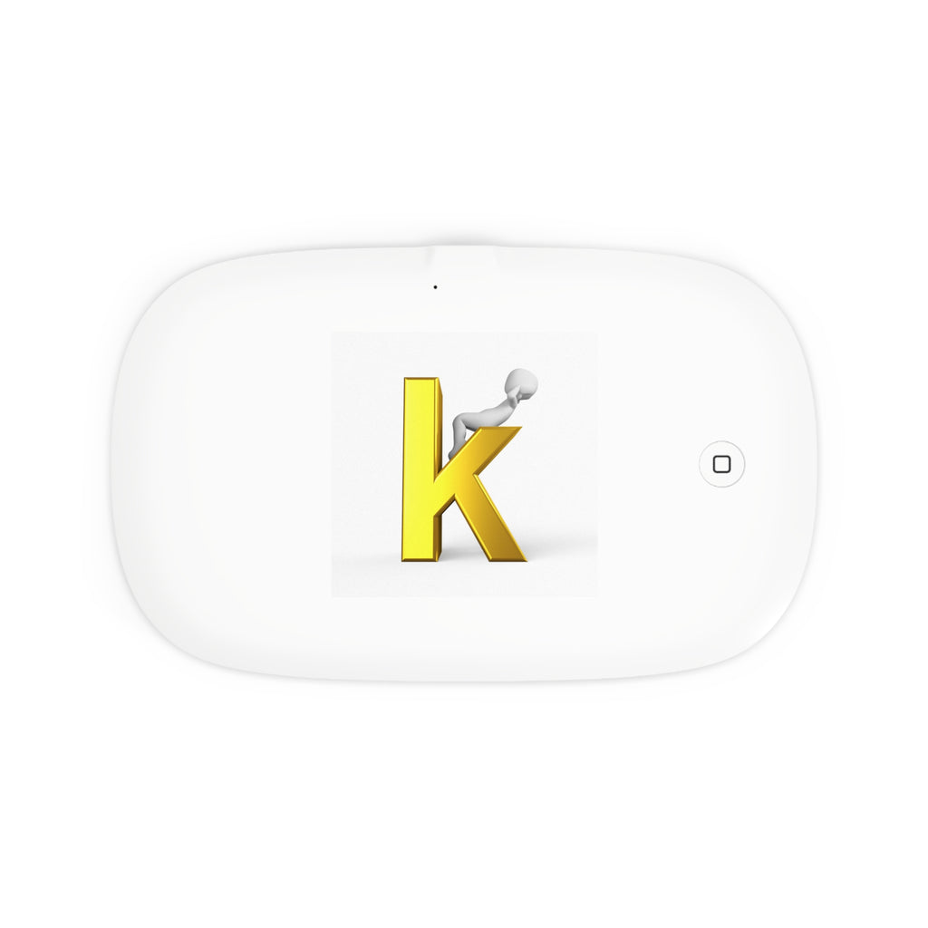 Yellow Letter K monogram Wireless Charging Pad | UV Phone Sanitizer
