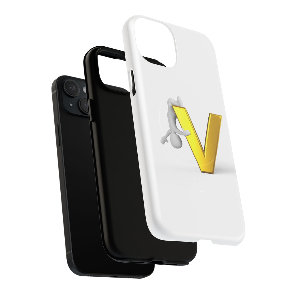 3D Yellow V Letter Phone Case Tough Magnetic Case | Monogram V iPhone Cover