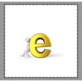 Woven-Style Coverlet | 3D Figure With Gold Letter E