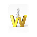 Gold Letter W with Figure Postcards | Alphabet Initial Postcard Set (7 pcs)