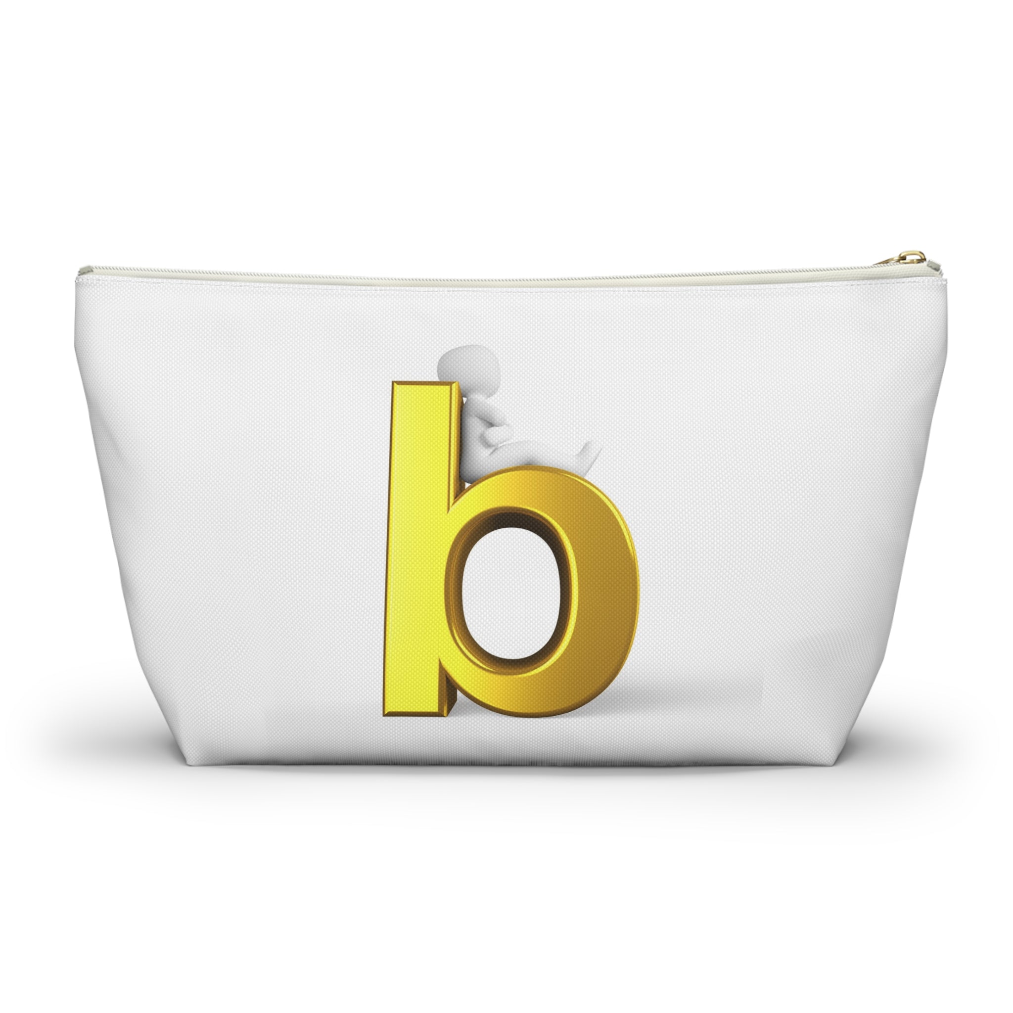Gold Letter B Monogram Accessory Pouch | Initial Cosmetic Bag