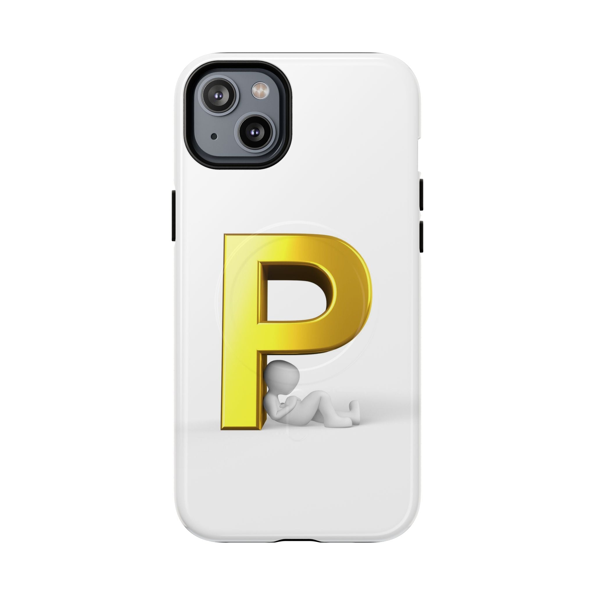 Coque de Téléphone Monogramme Lettre P Dorée | Coque Magnétique Robuste