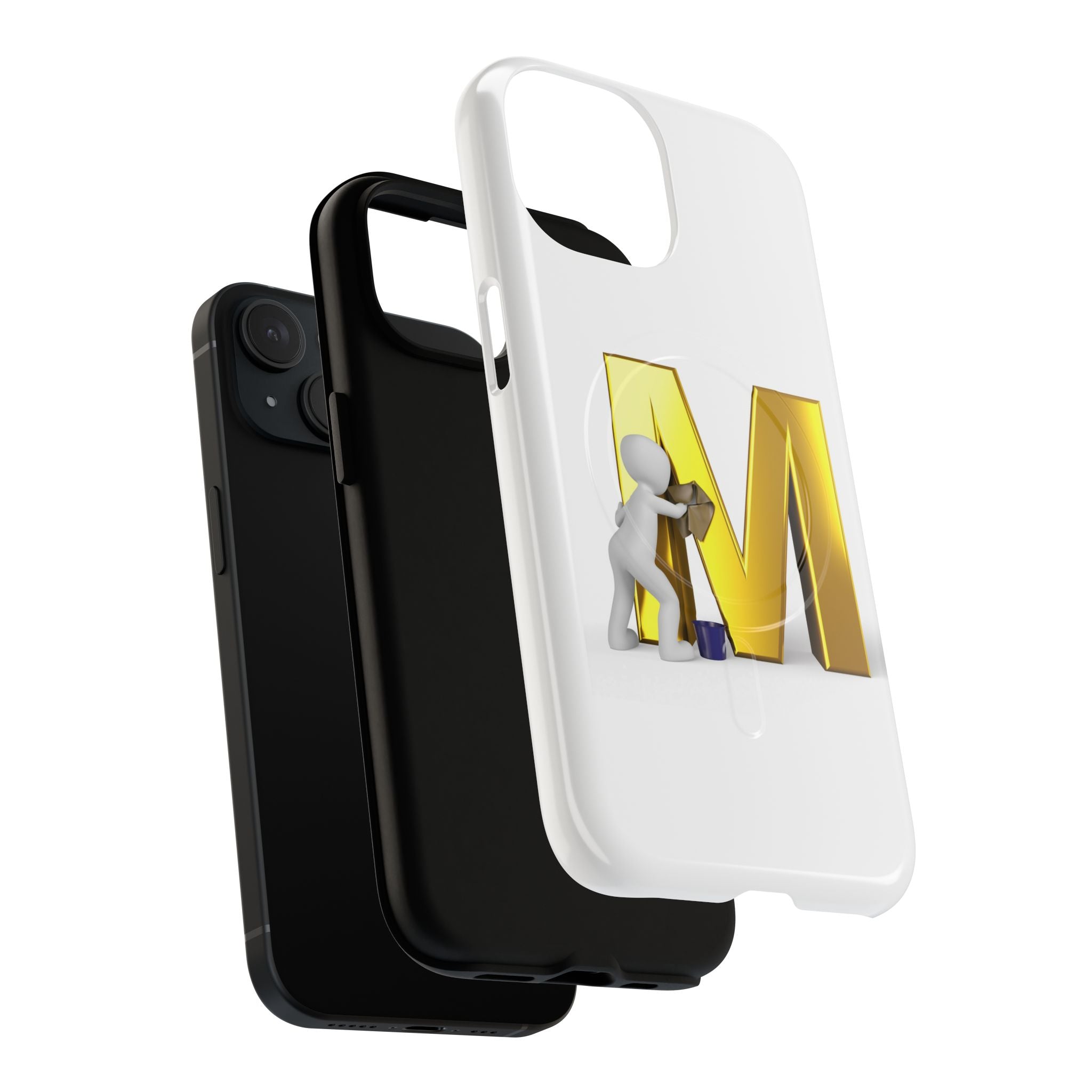 Gold Letter M with Worker Phone Case | Magnetic Tough Case