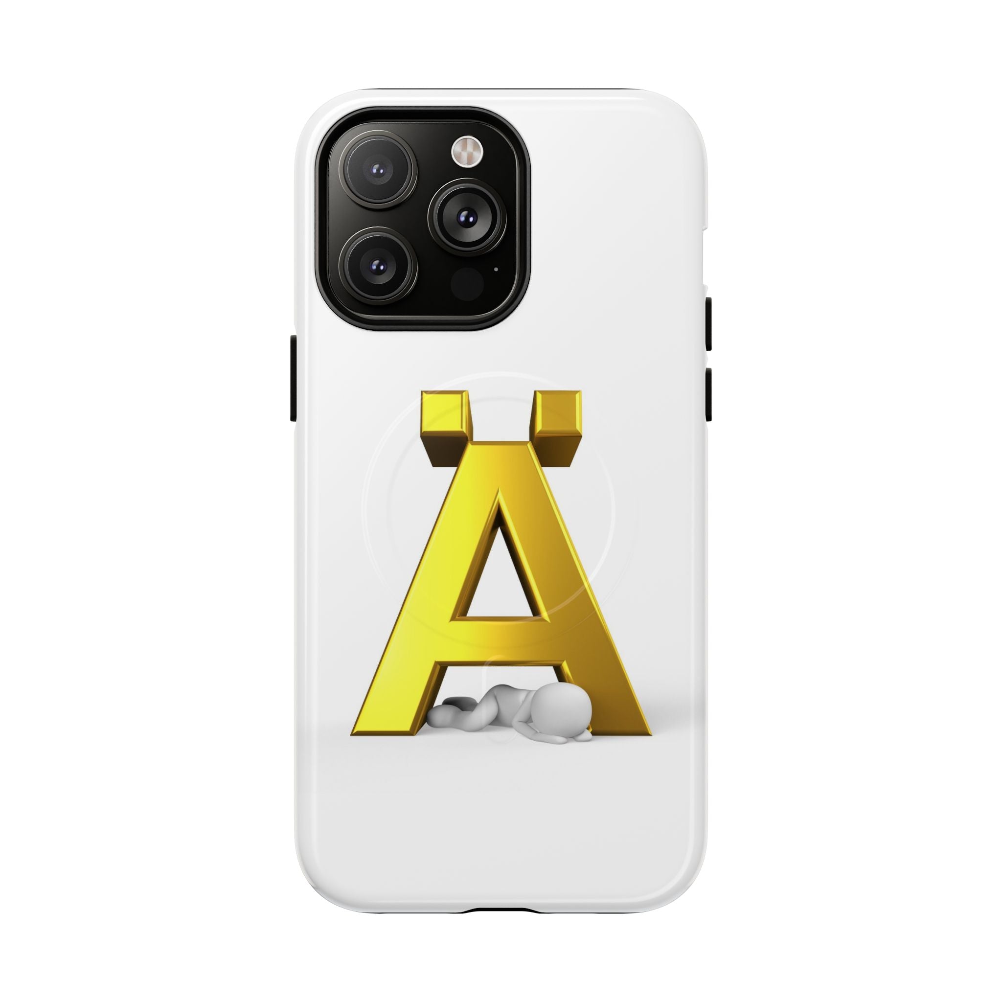 Coque de téléphone Lettre Ä Dorée | Étui magnétique renforcé, Monogramme initial