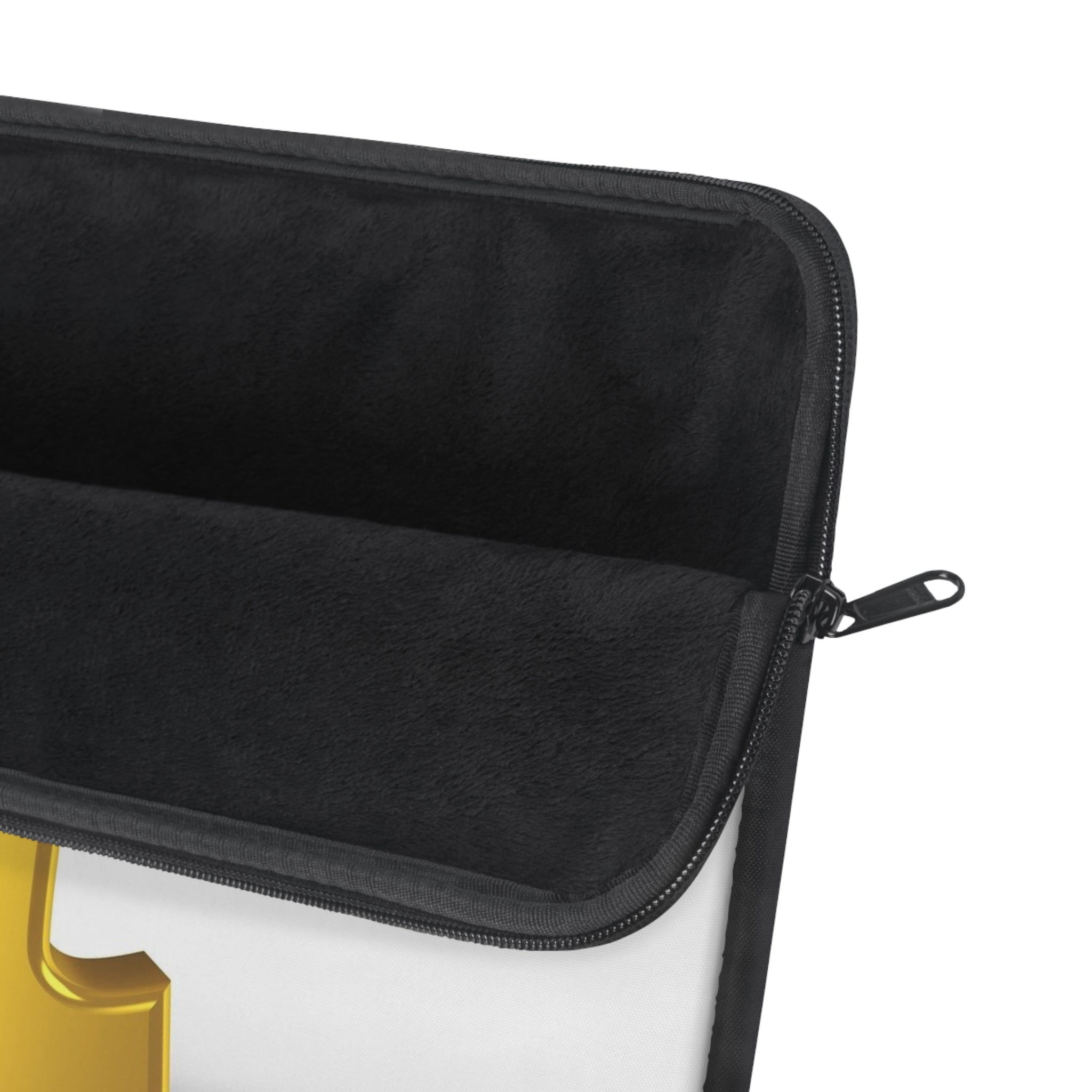 3D Figure with Gold Letter T Laptop Sleeve | Monogram Initial Case