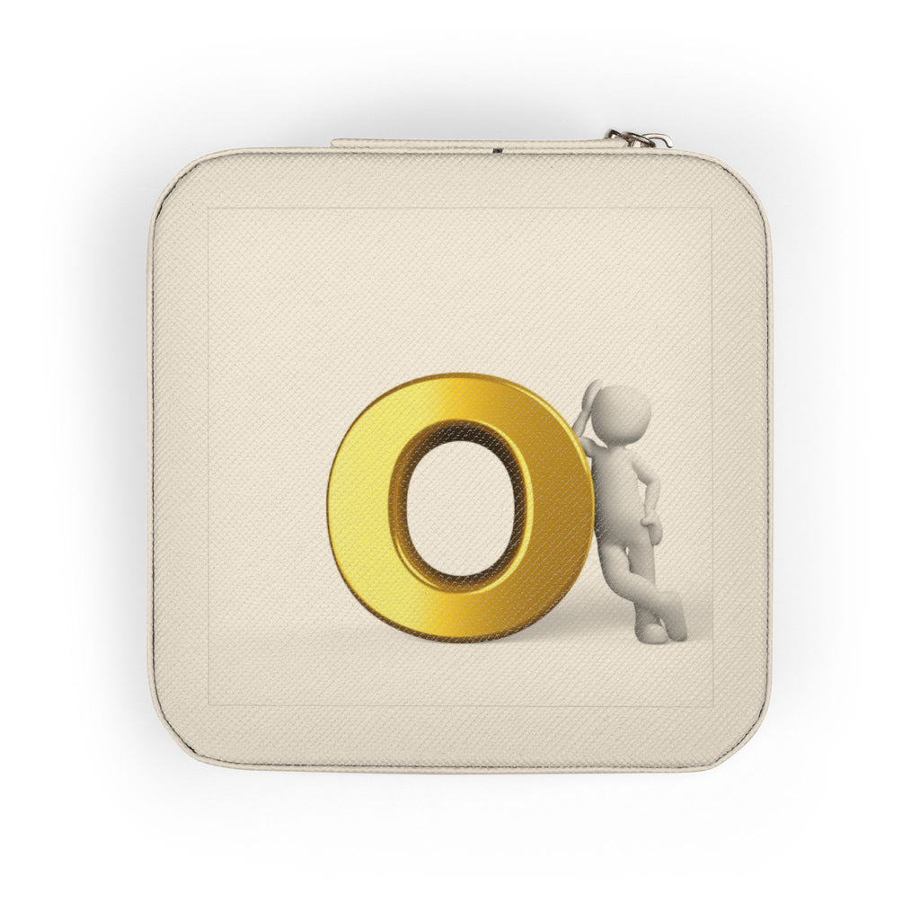 Gold O Letter Monogram Jewelry Case | Travel Ring Earring Organizer
