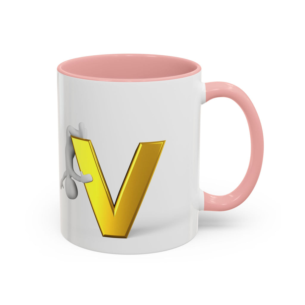 Gold Letter V with Figure Mug | Accent Coffee Mug