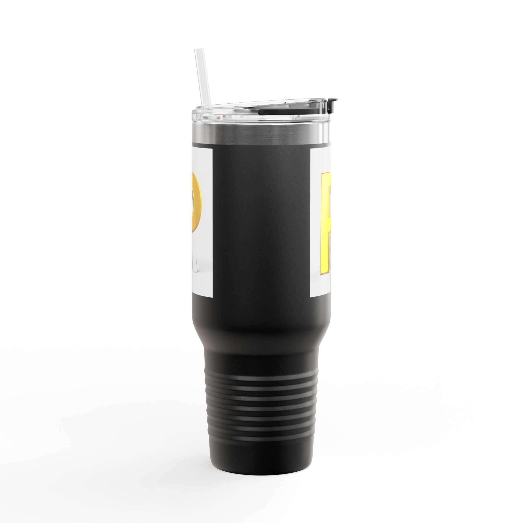 Mug de voyage monogramme lettre P dorée | Gobelet isotherme 40oz