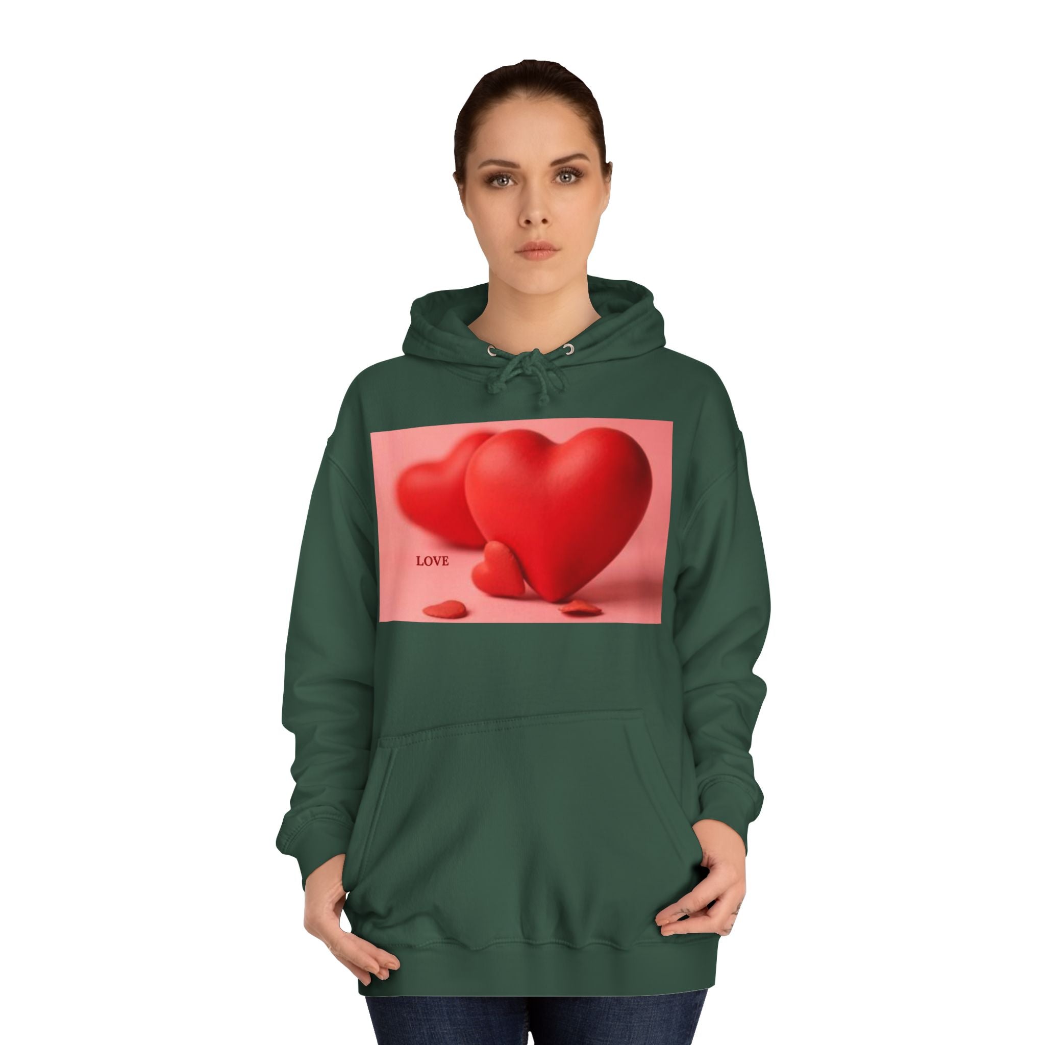 Cute 3D Heart Illustration Hoodie | Love Graphic Pullover