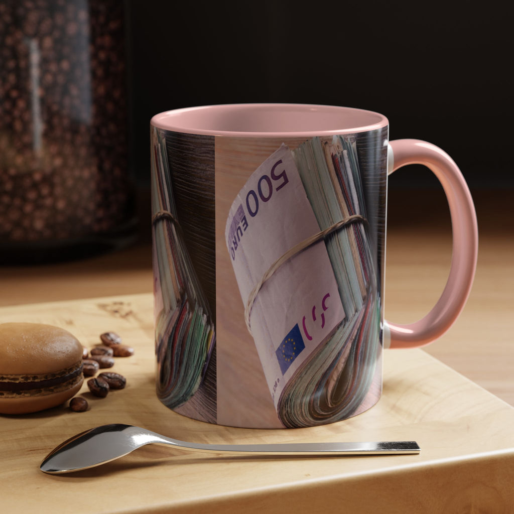 Rolled Euro Banknotes Mug | Accent Coffee Mug 11oz or 15oz