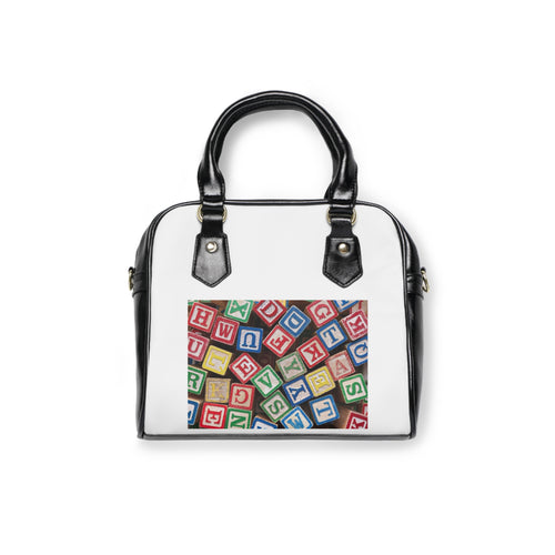 Alphabet Blocks Shoulder Handbag | Colorful Kids Letter Cube Print