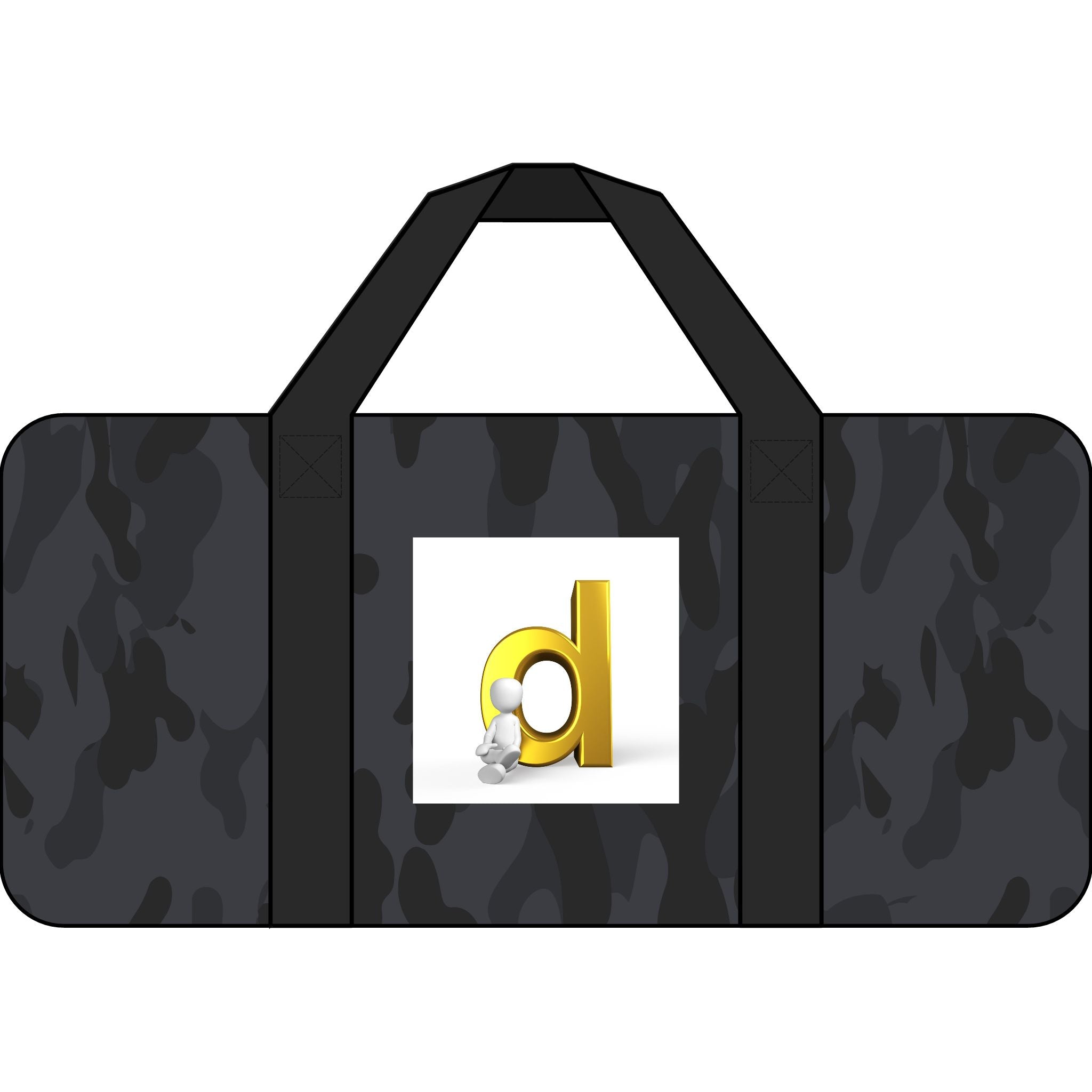 Gold Letter D Logo Duffle Bag | Checker Strap or Camo Travel Duffel