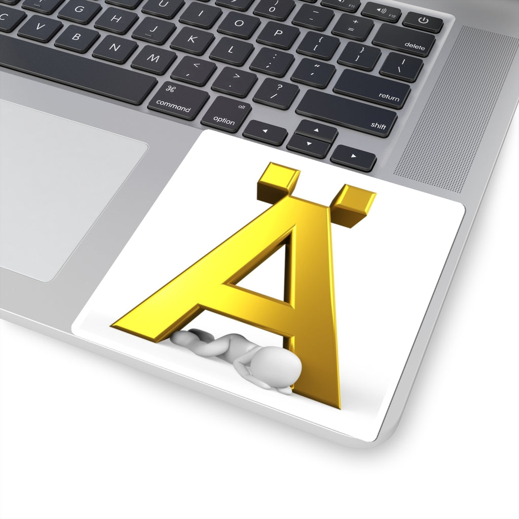 Gold 3D Letter Ä sticker | Kiss-Cut Stickers