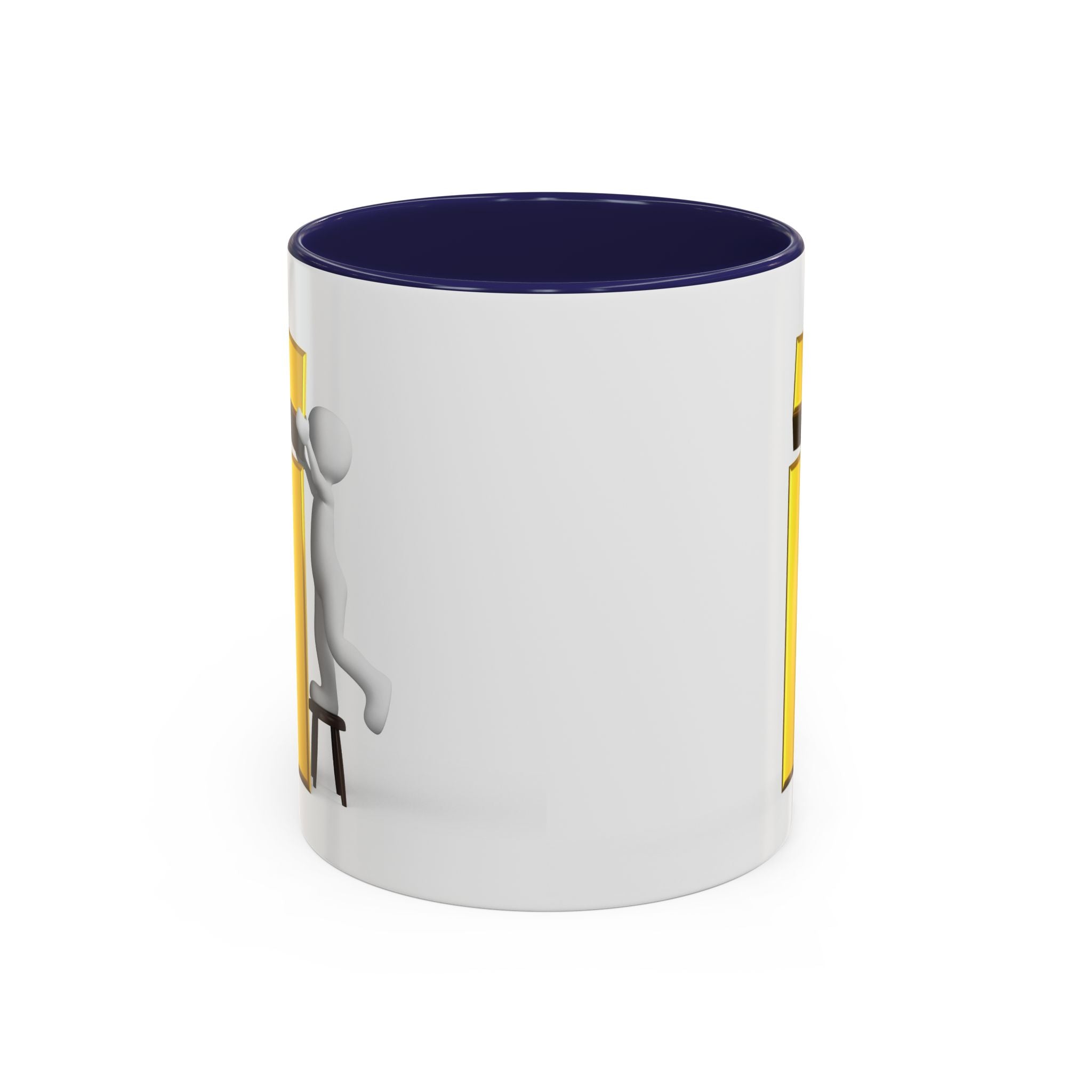 3D Figure Climbing Gold Letter i Mug | Accent Coffee Mug