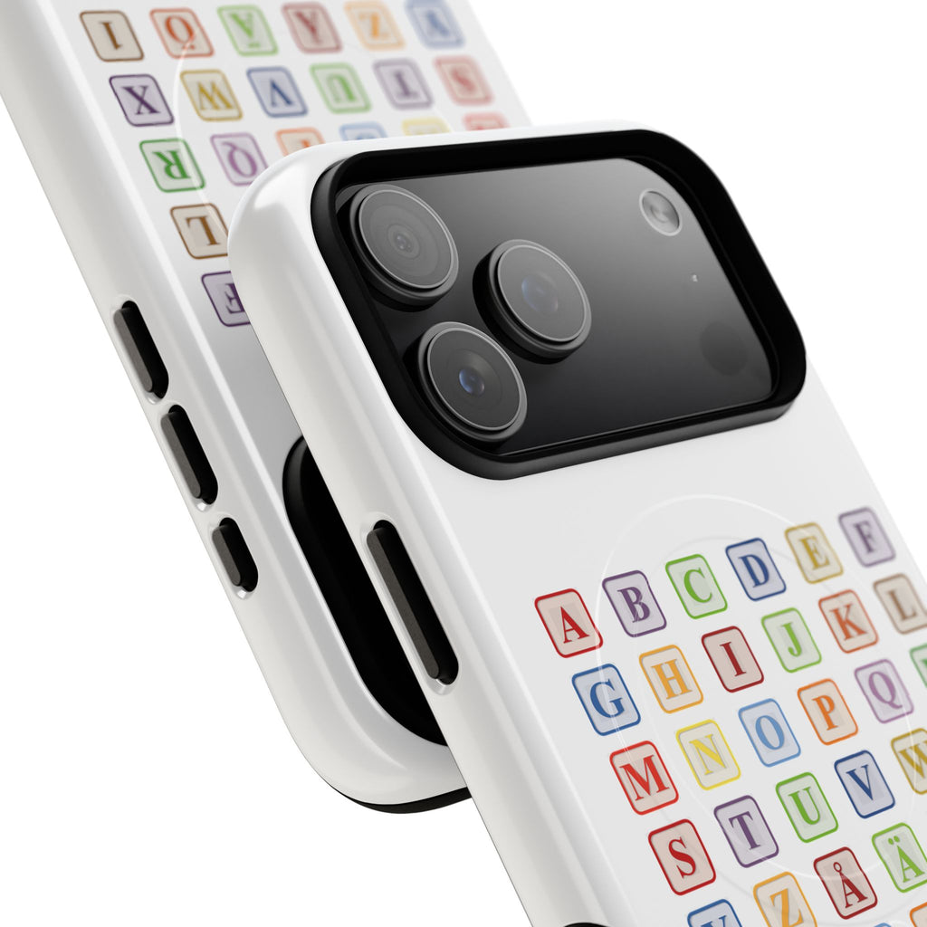 Alphabet Blocks Phone Case | Magnetic Tough Case, Colorful Letter Grid