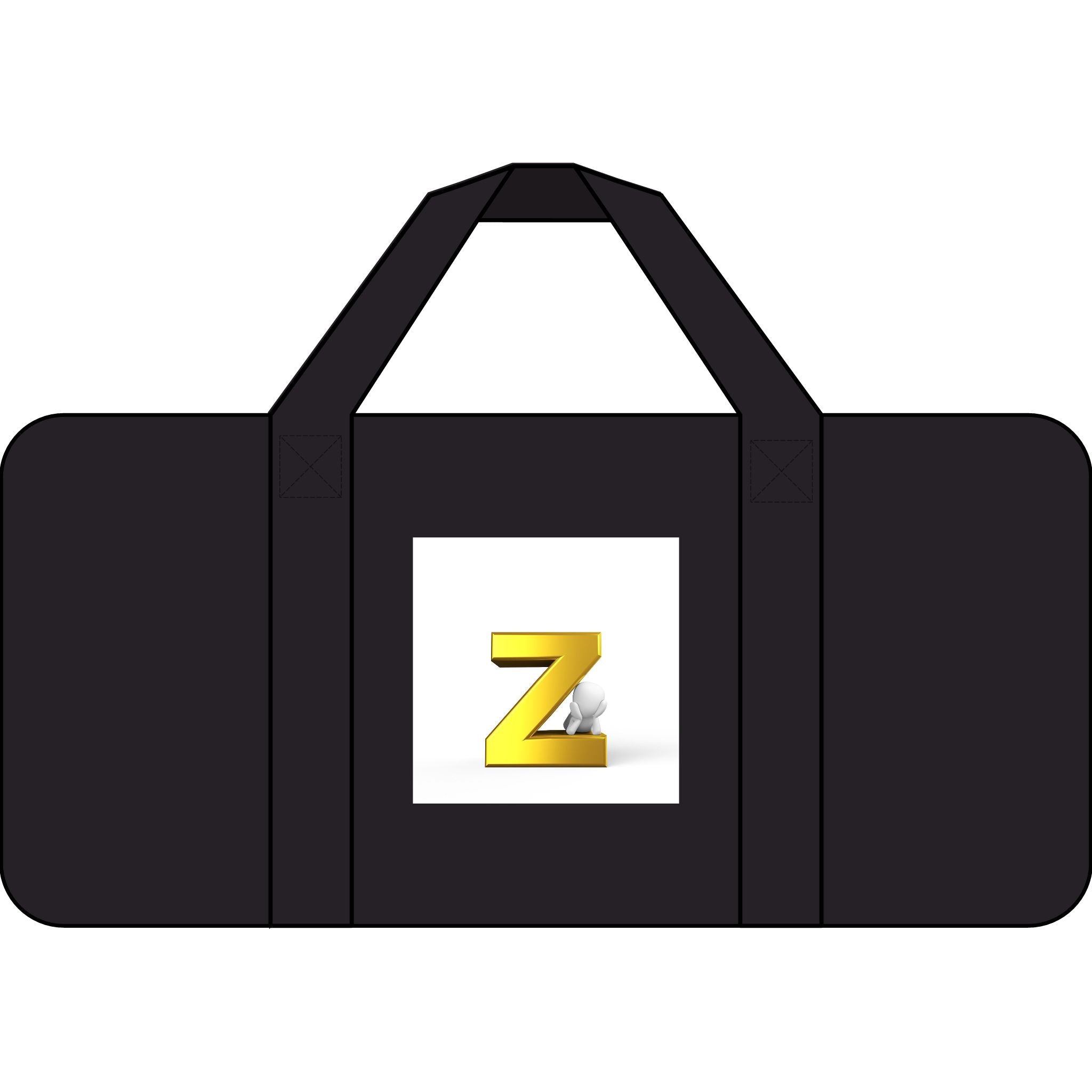Gold Z Initial Duffel Bag | Checker Strap, Black Camo Travel Bag