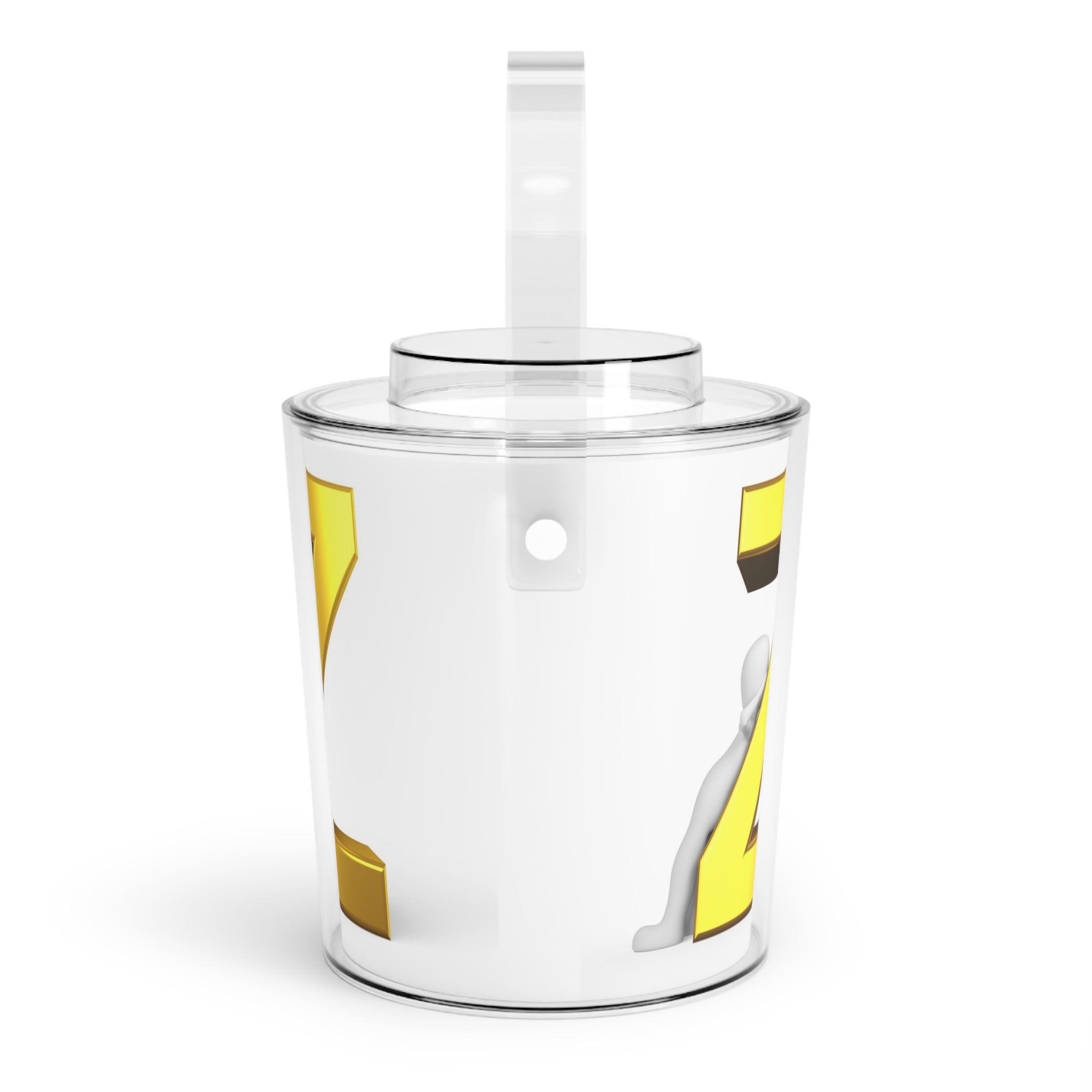 Gold Letter Z Monogram Ice Bucket with Tongs | Personalized Initial Bar Accessory