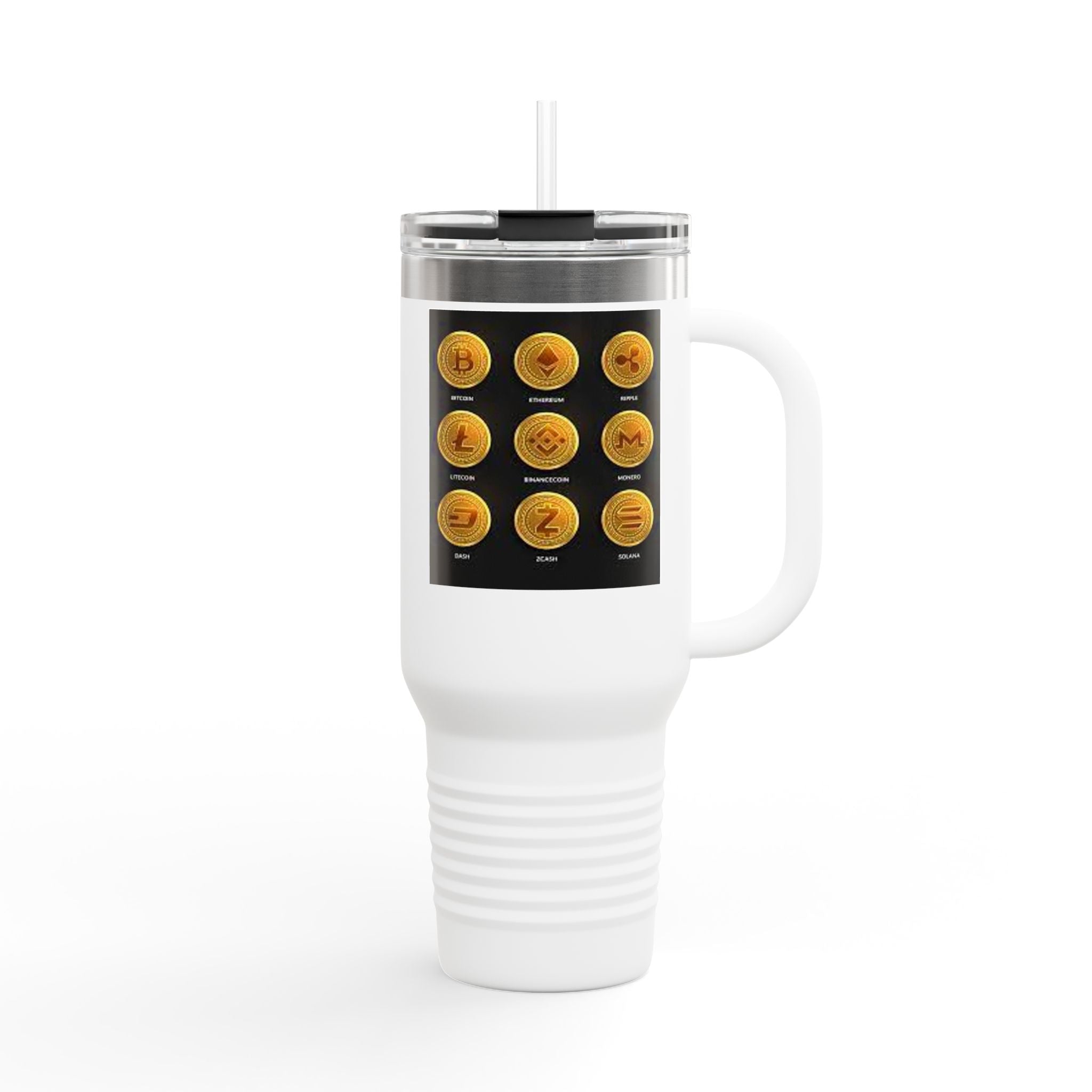 Crypto Currencies Icons 40oz Travel Mug | Insulated Tumbler