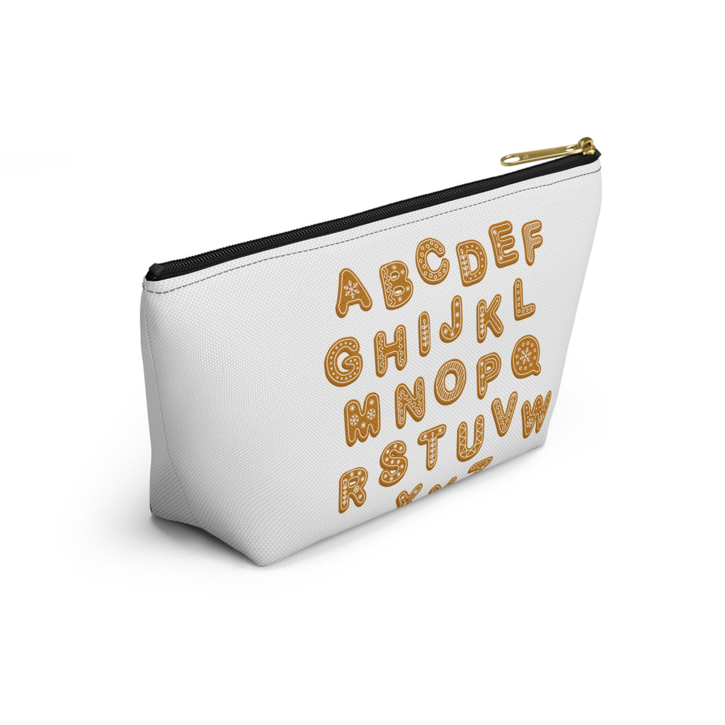 Alphabet Cookie Letters Accessory Pouch | Zipper Makeup Bag