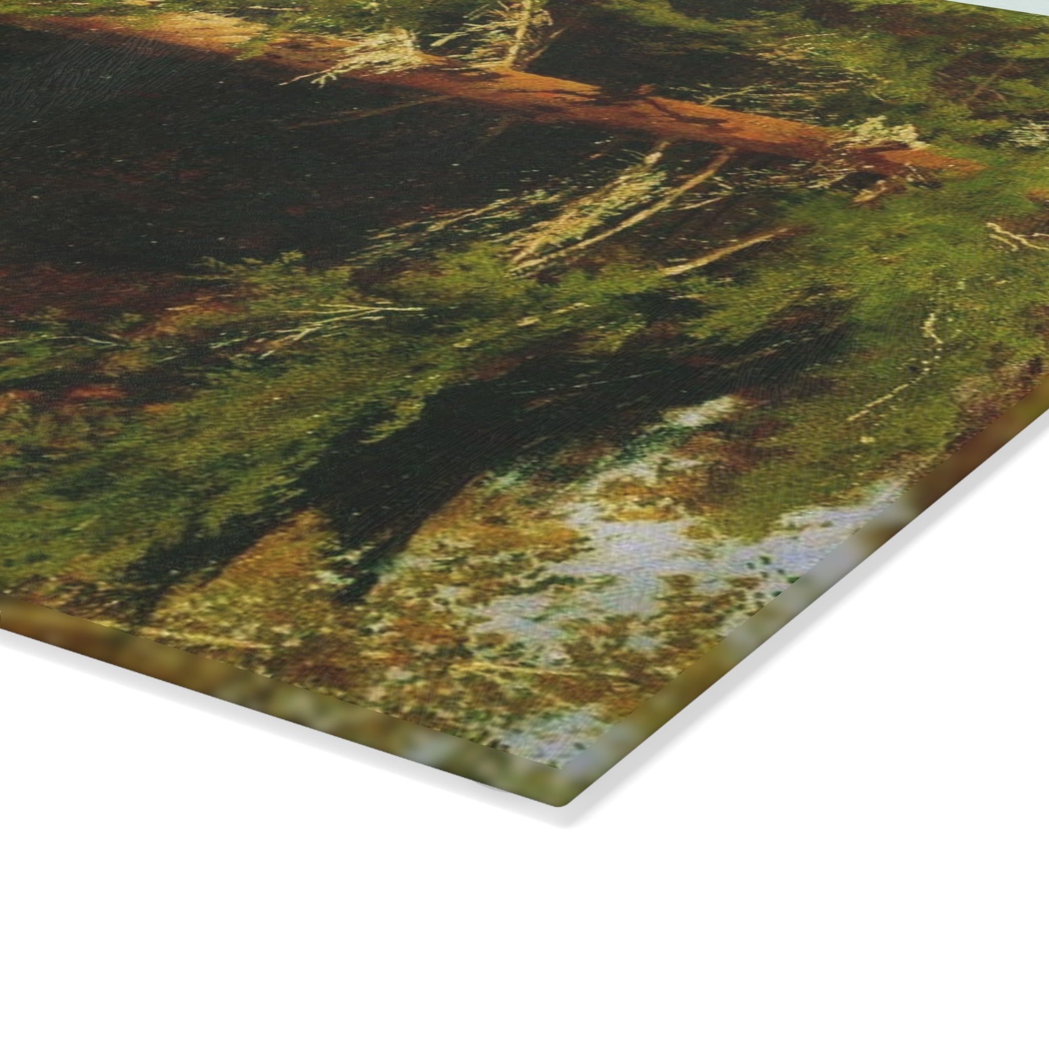 Forest Path Painting Glass Cutting Board | Woodland Landscape Art