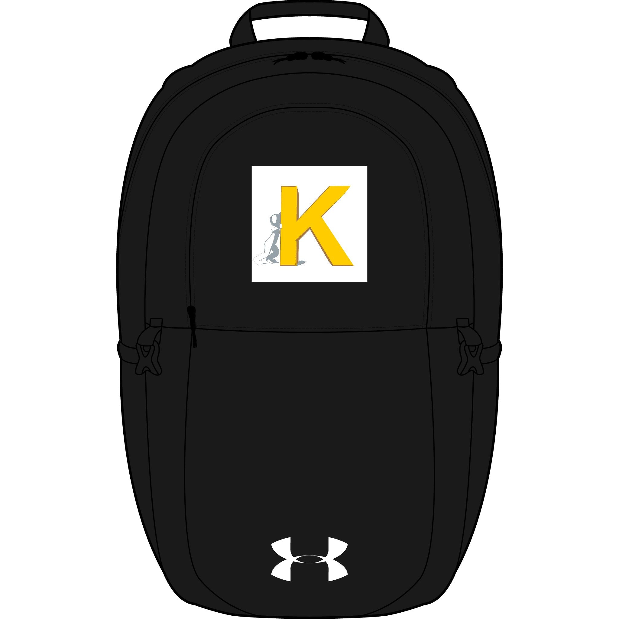 Yellow Letter K Monogram Backpack | Embroidered Initial Pack