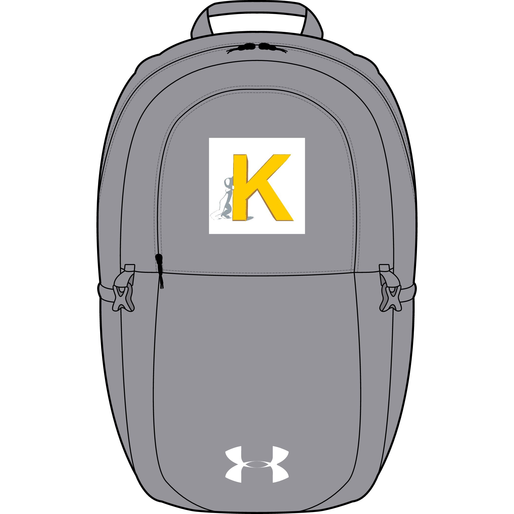 Gelber Rucksack mit Monogramm K | Bestickter Anfangsbuchstabe