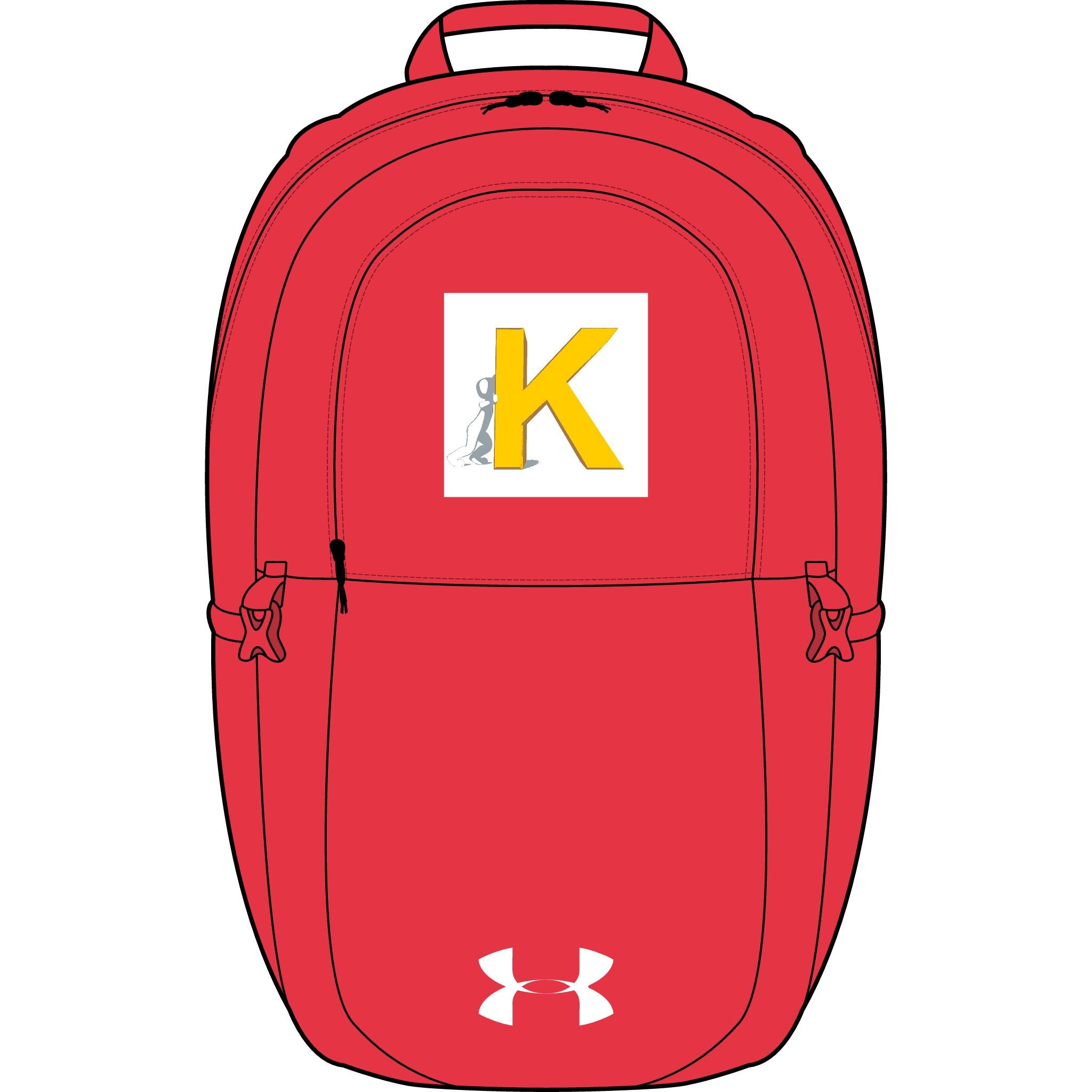 Gelber Rucksack mit Monogramm K | Bestickter Anfangsbuchstabe