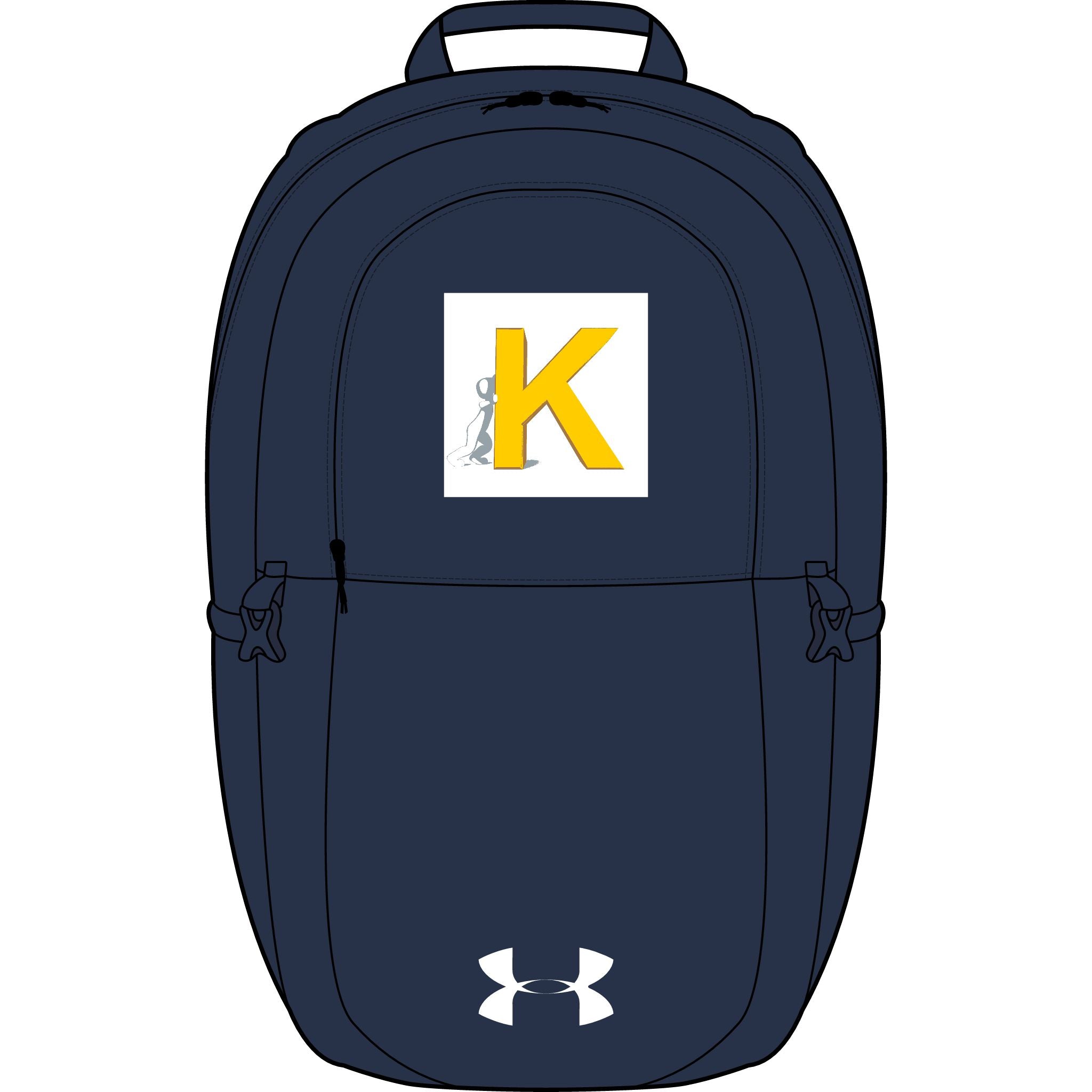 Yellow Letter K Monogram Backpack | Embroidered Initial Pack