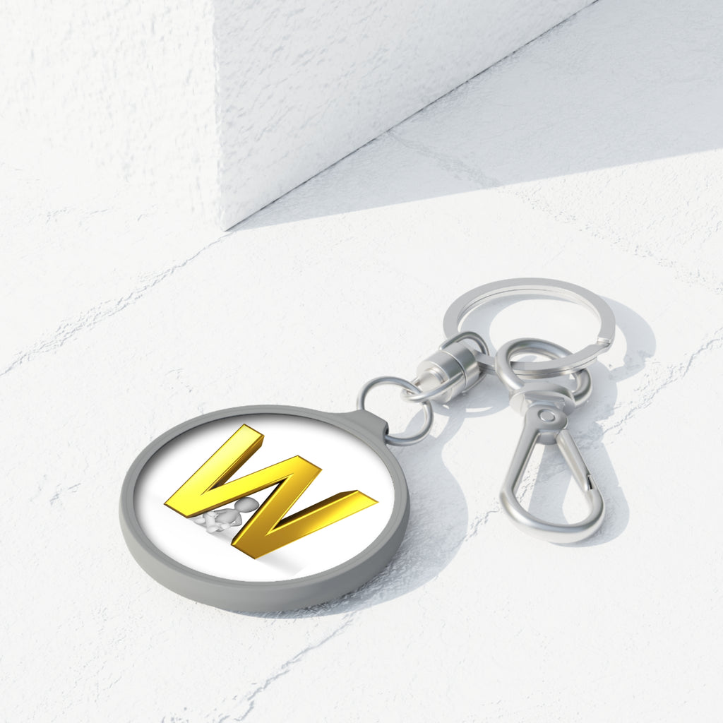 Gold Letter W Monogram Keyring Tag | Initial Keychain
