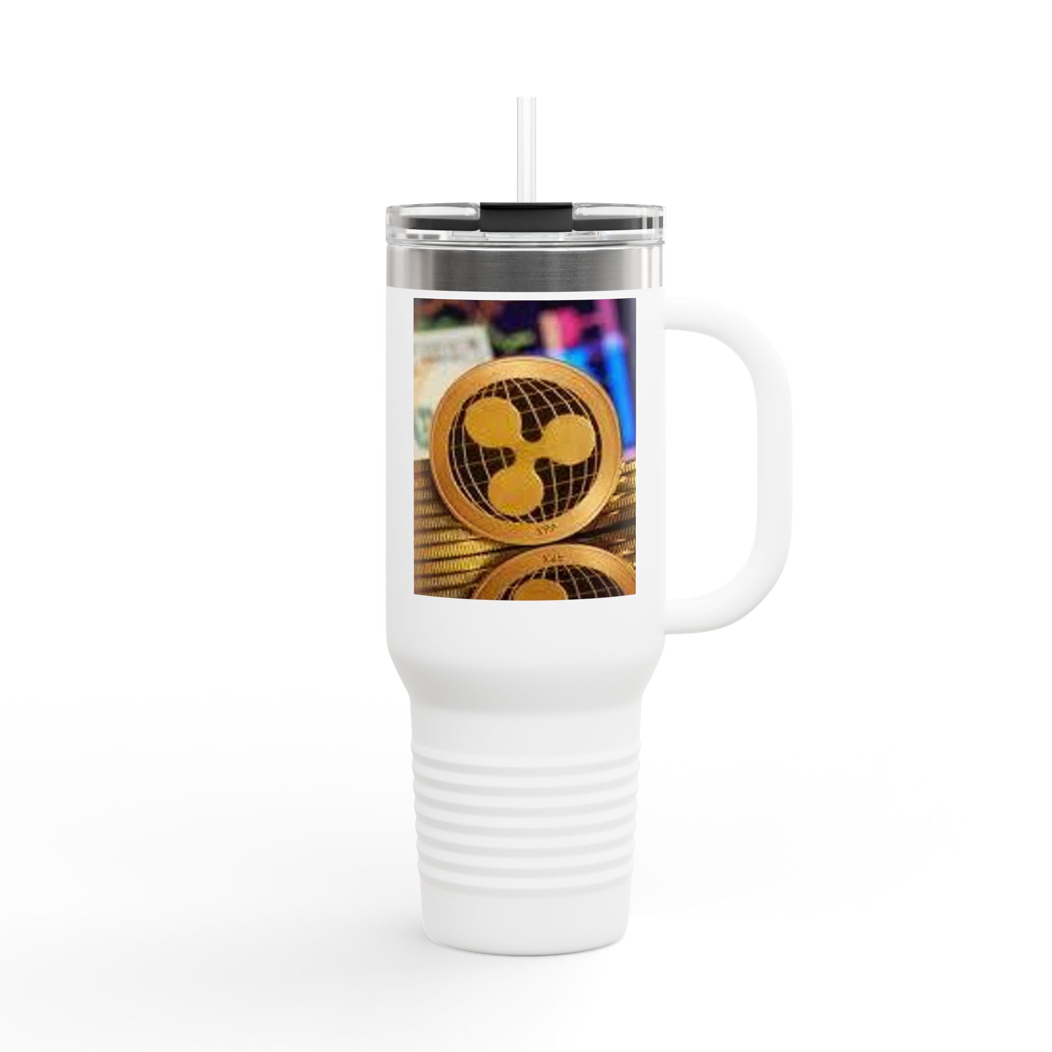 Ripple Crypto Coin Stack Insulated Travel Mug | 40oz
