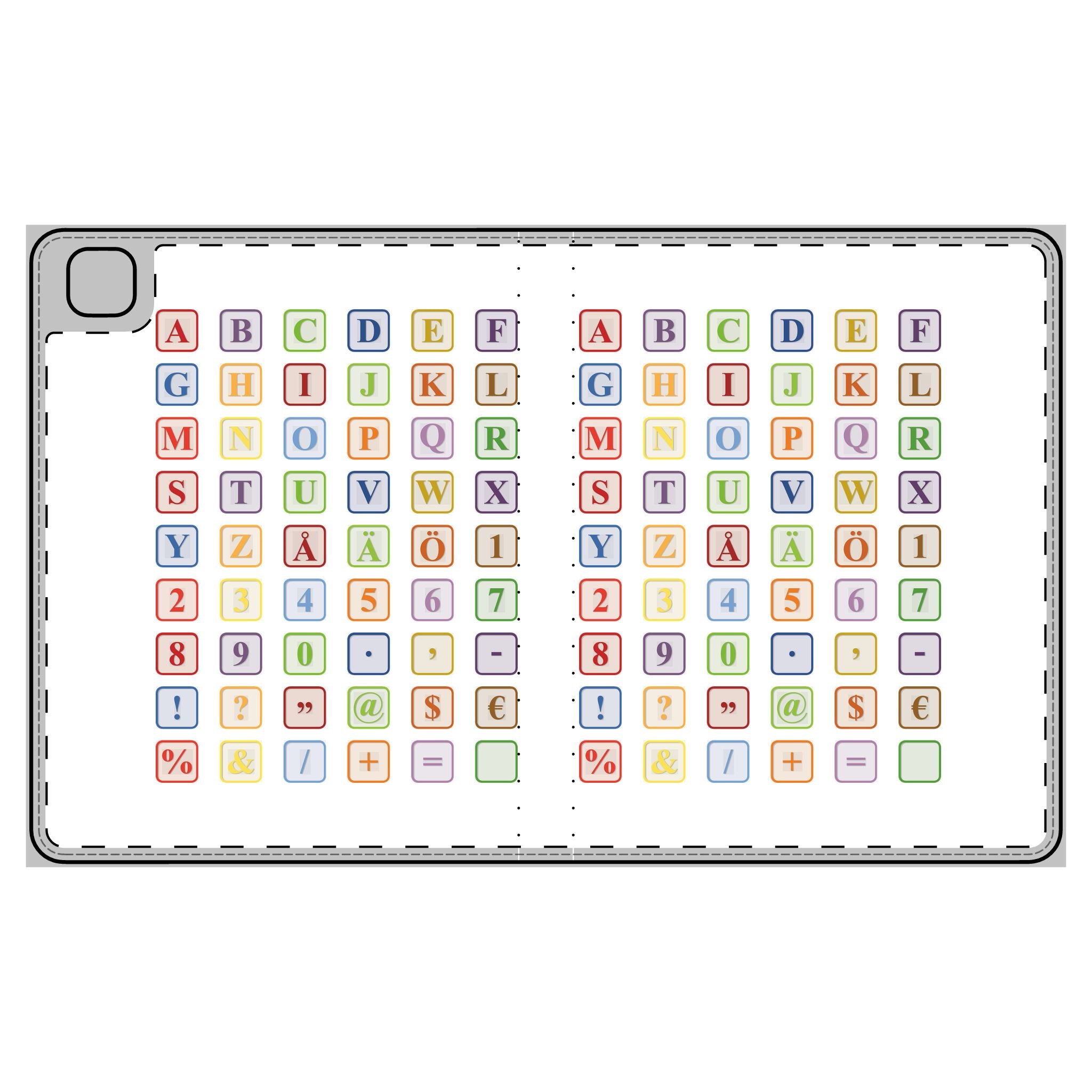 Alphabet Blocks Tablet Folio Case | Colorful Letter Keyboard Design