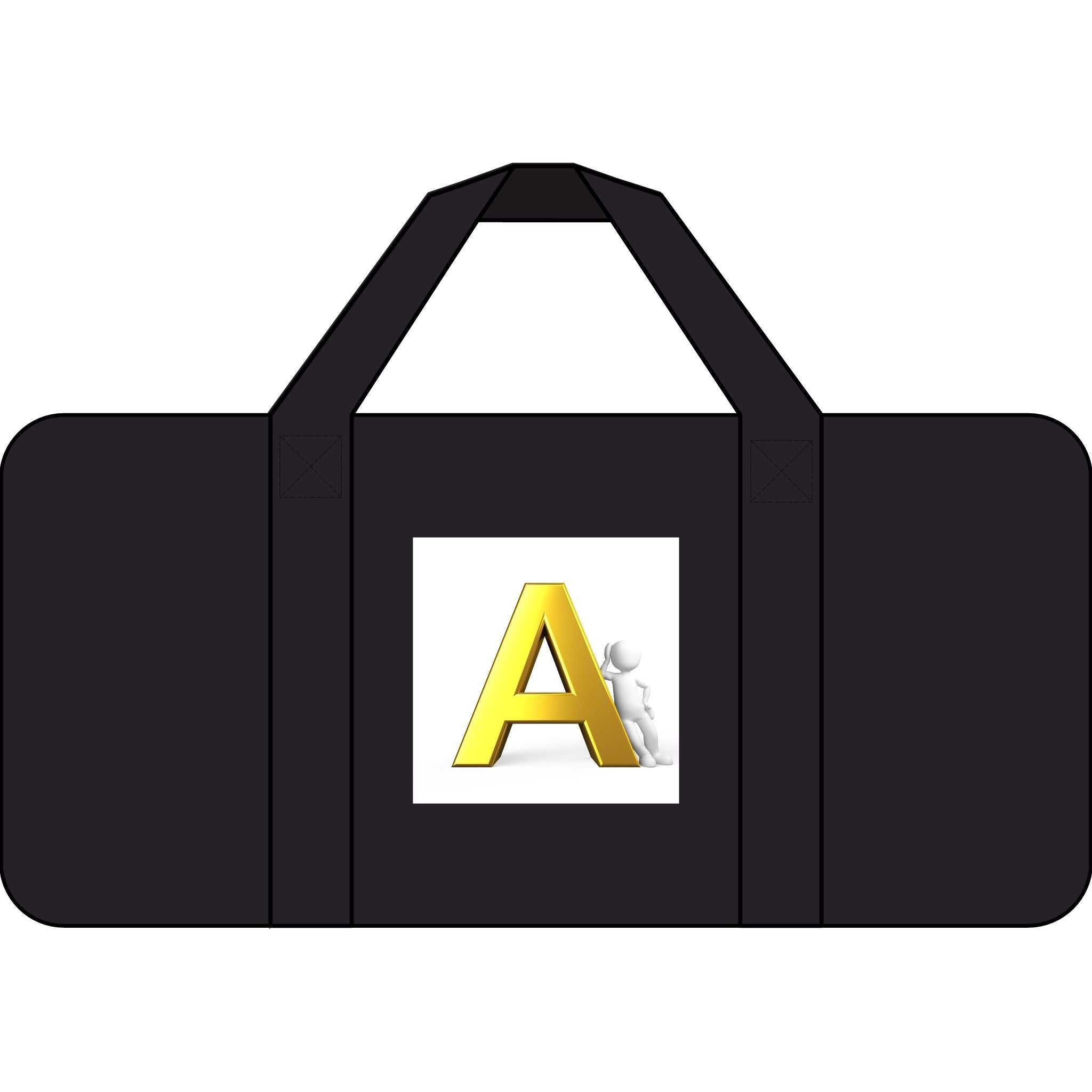 Yellow Letter A Monogram Duffel Bag | Checker or Camo Strap Options