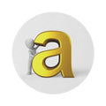 Gold Letter A with Figure Round Rug | Monogram Initial Decor