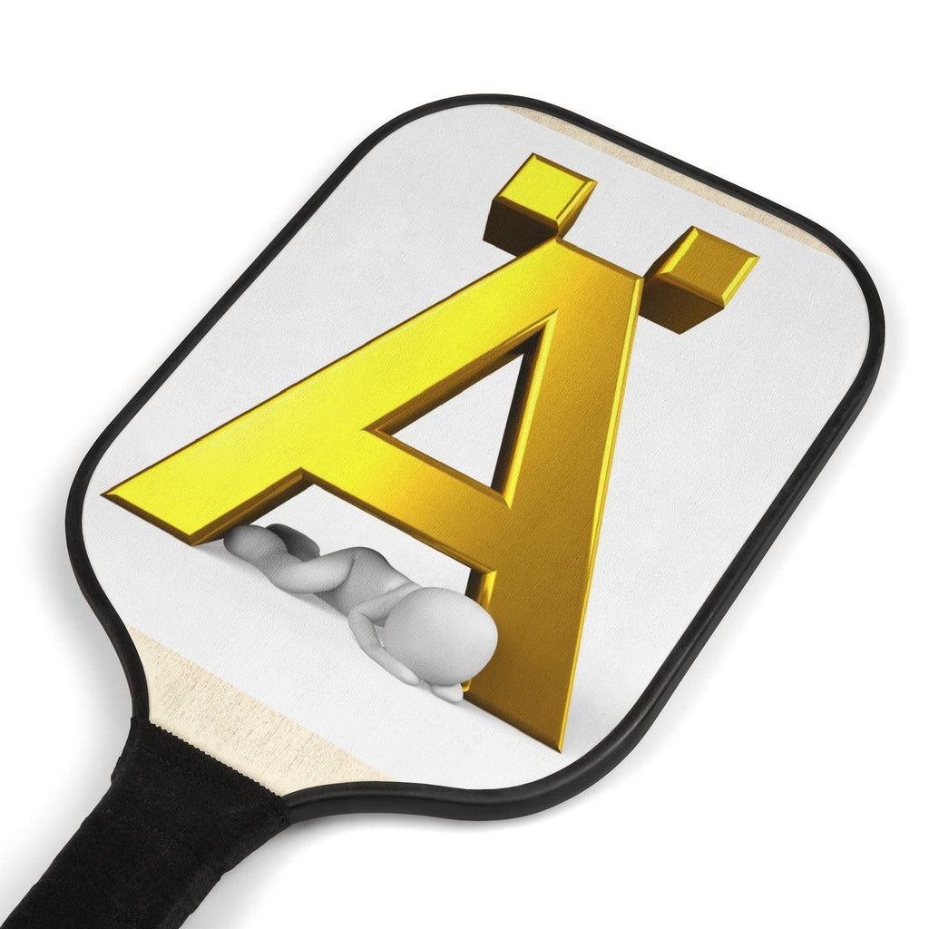 Gold Letter Ä Pickleball Paddle
