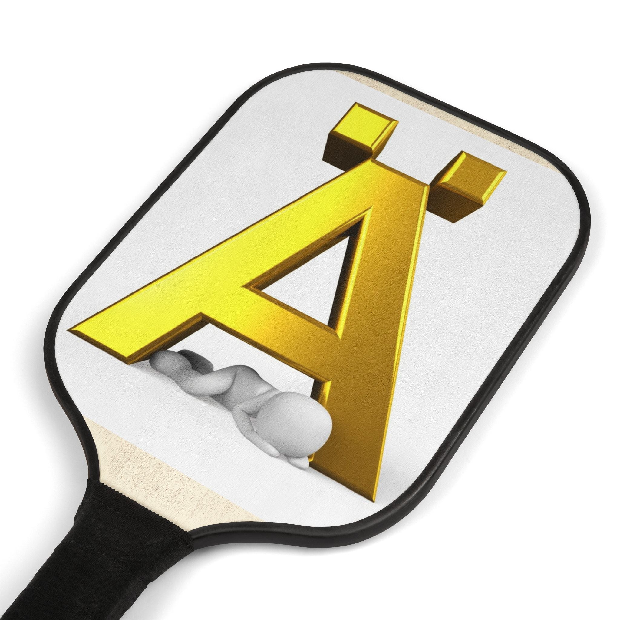 Gold Letter Ä Pickleball Paddle