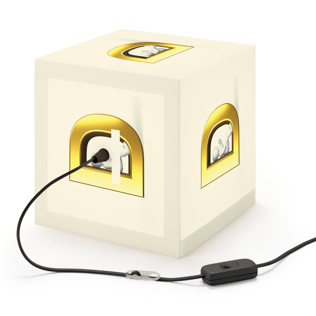 Golden Letter D Light Cube Lamp | Monogram Initial Table Lamp