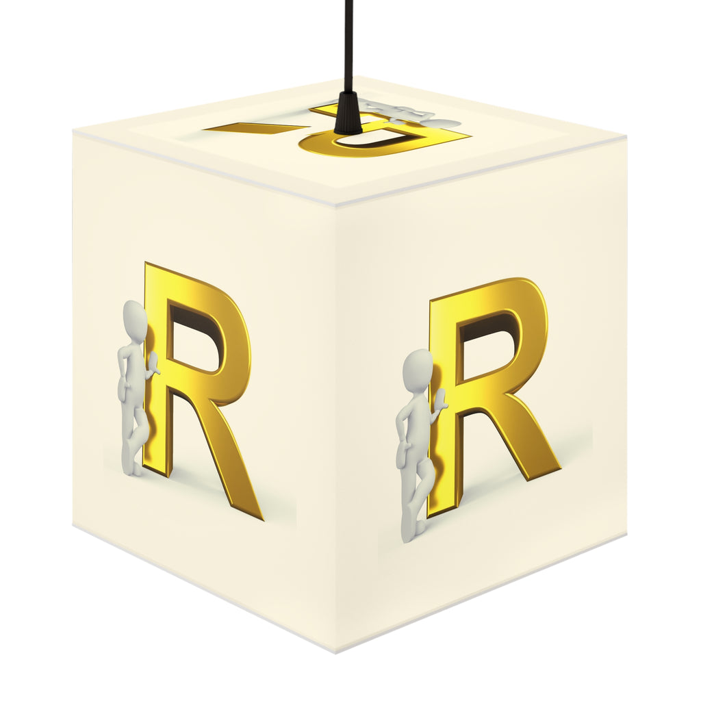 Gold Letter R Cube Lamp | Personalized Initial Light Cube