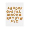 Gingerbread Alphabet Toddler Blanket | Letter ABC Nursery Decor